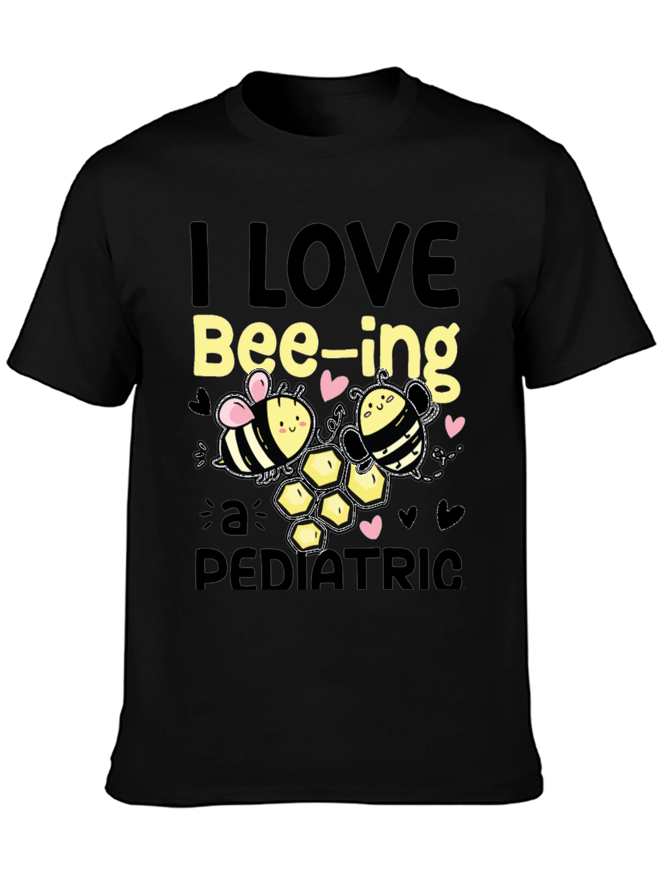 Black I Love Bee-ing a Pediatric T-Shirt view 3