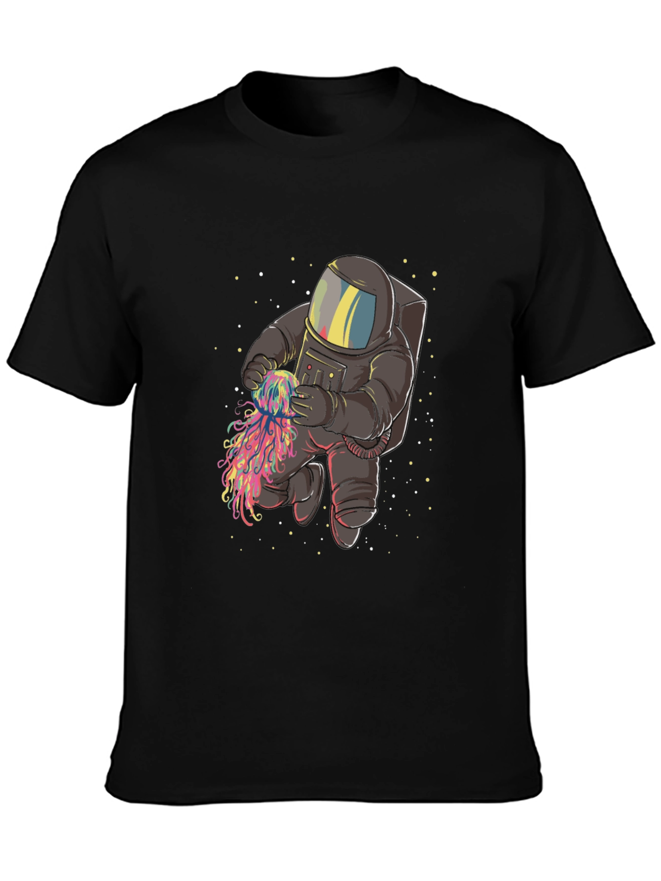 Black Astronaut and Jellyfish Graphic Tee view 3