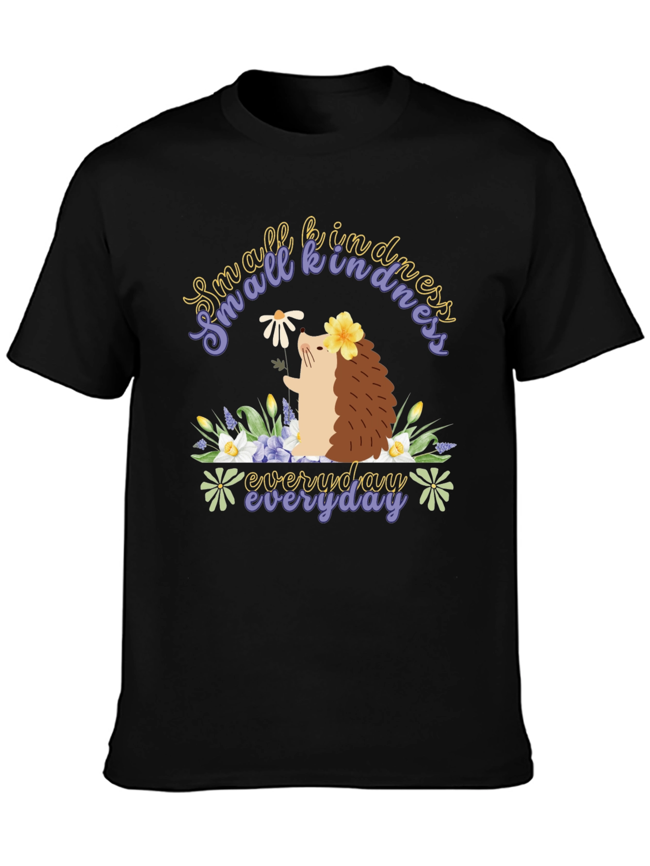 Black Kindness Hedgehog T-Shirt - Everyday Kindness view 3