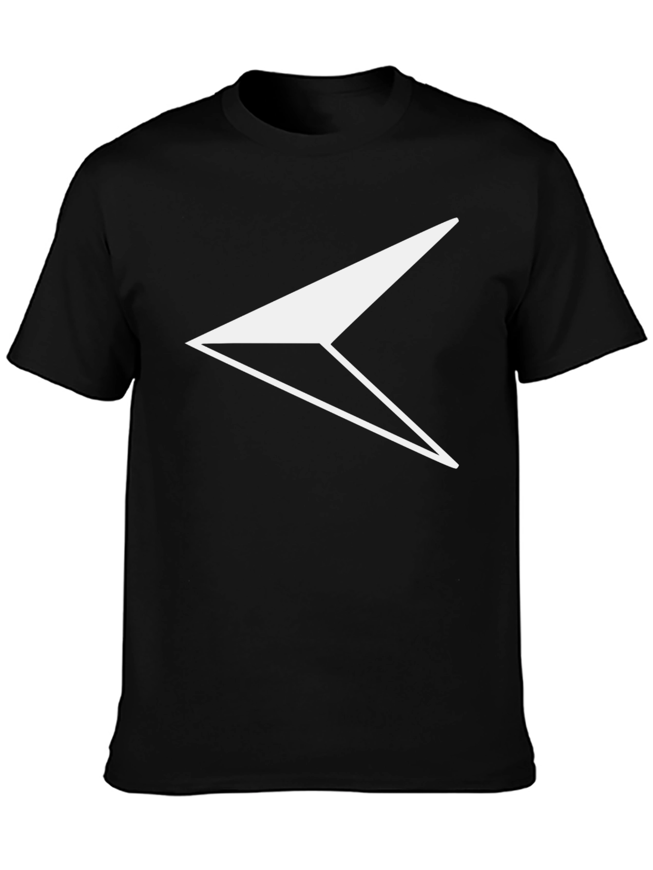 Black Modern Geometric Arrow Graphic Tee - Black view 3