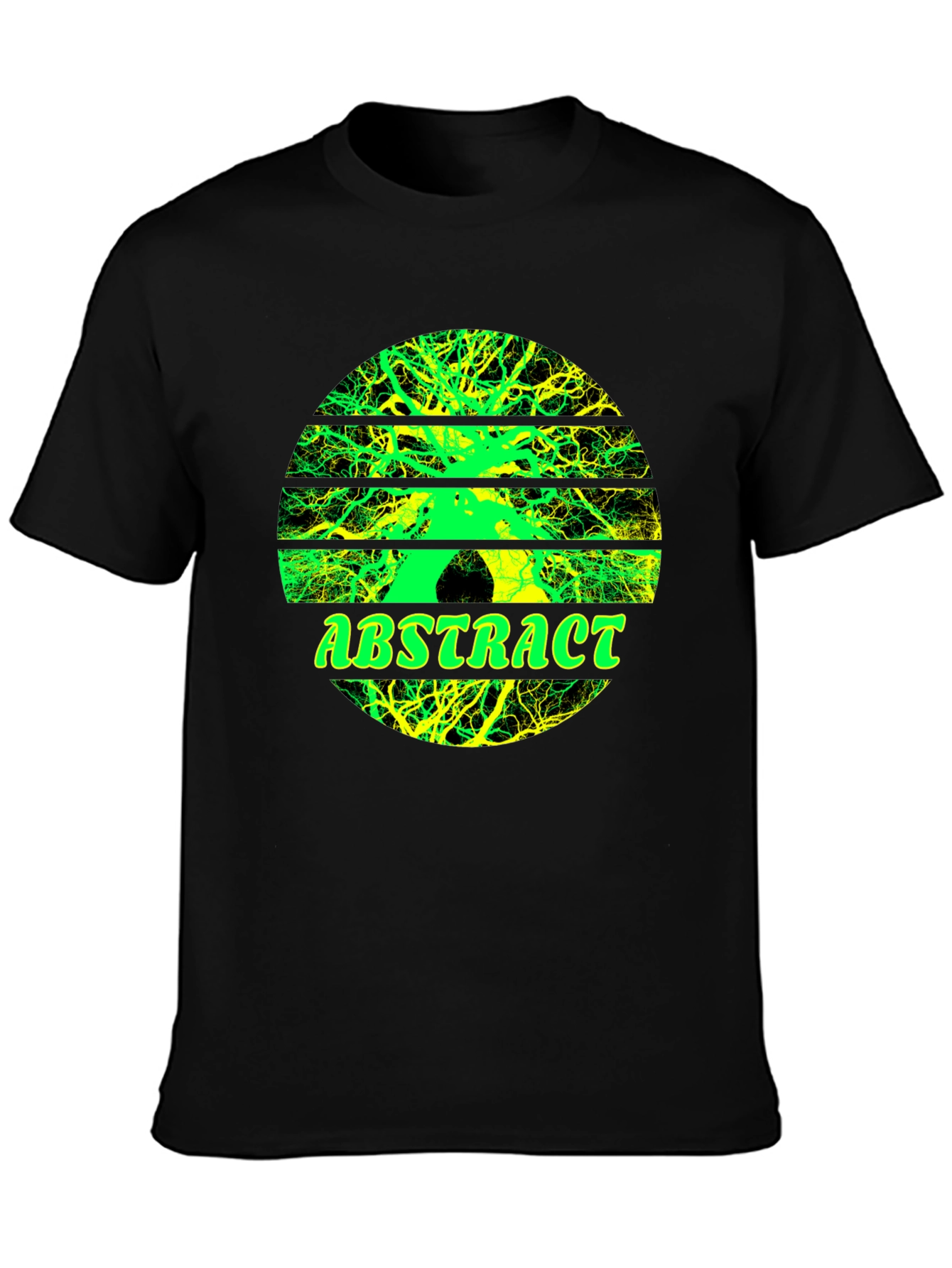 Black Abstract Tree Graphic Tee - Stylish Men's Black T-Shirt view 3