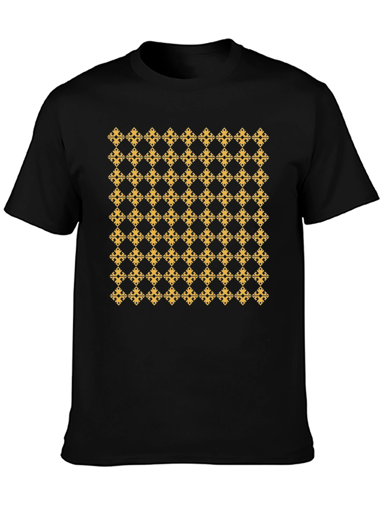 Black Patterned Black T-Shirt view 3