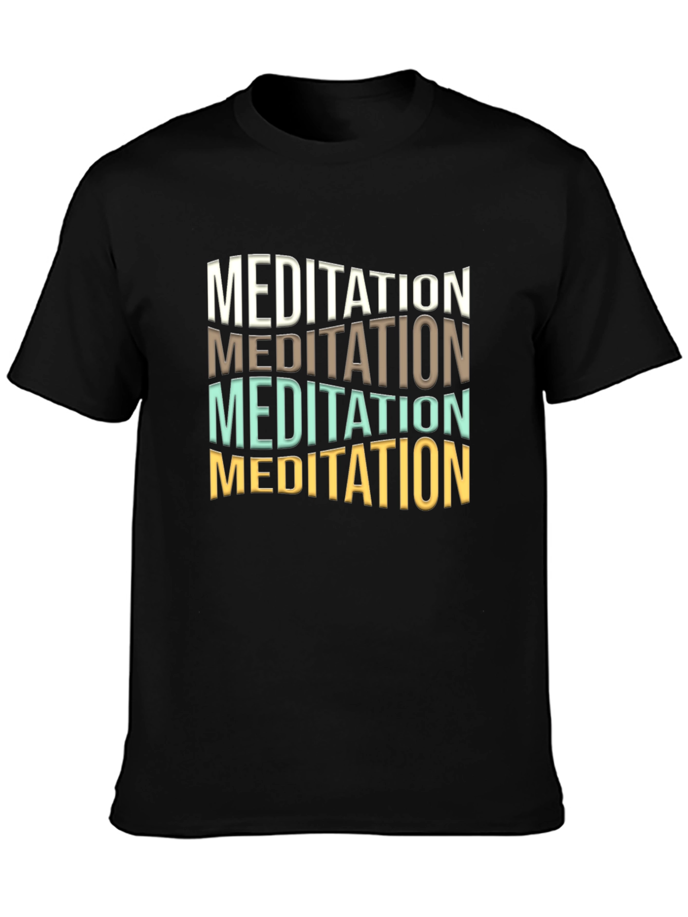 Black Meditation Graphic Tee - Soft Cotton Blend view 3