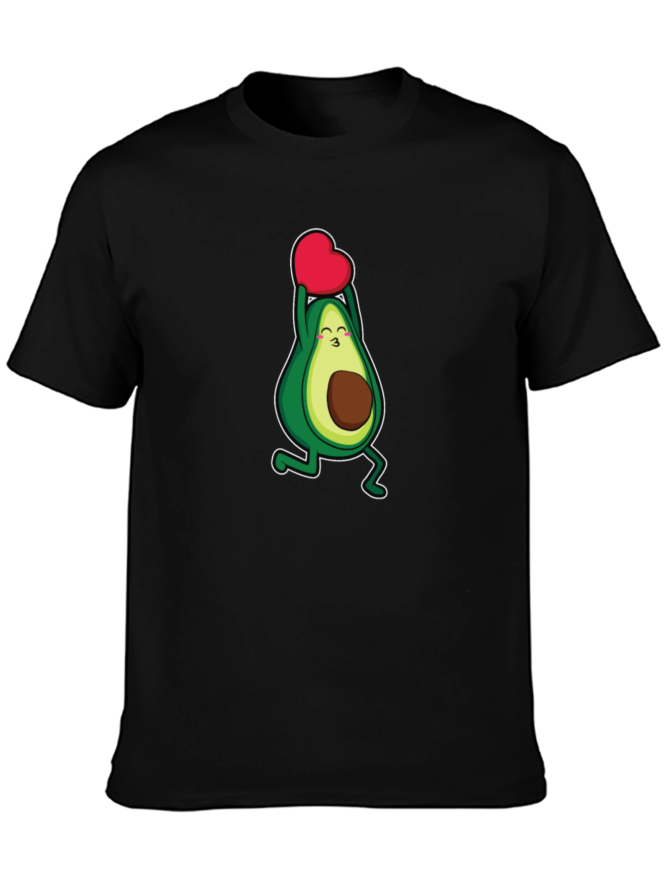 Black Avocado Heart T-Shirt - Cute Graphic Tee view 3
