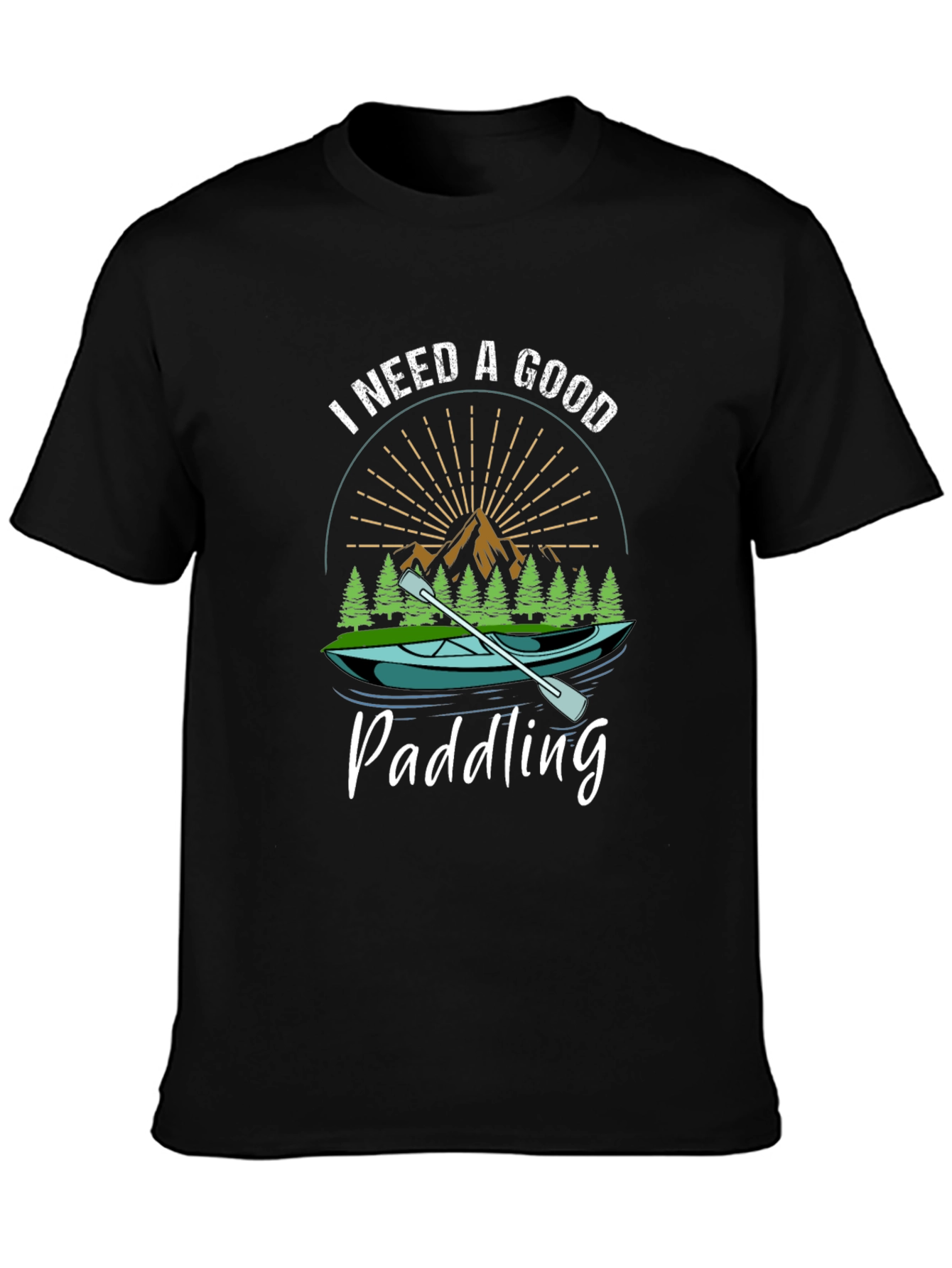 Black I Need a Good Paddling T-Shirt - Outdoor Adventure Tee view 3