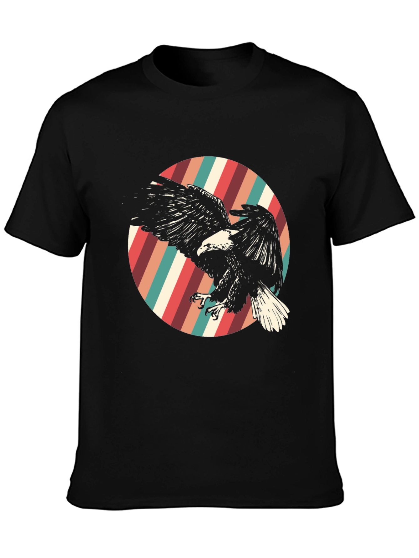 Black Retro Eagle Graphic Tee - Black view 3