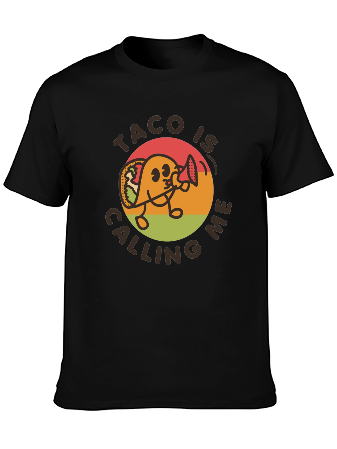 Black Taco Is Calling Me T-Shirt - Novelty Graphic Tee view 3