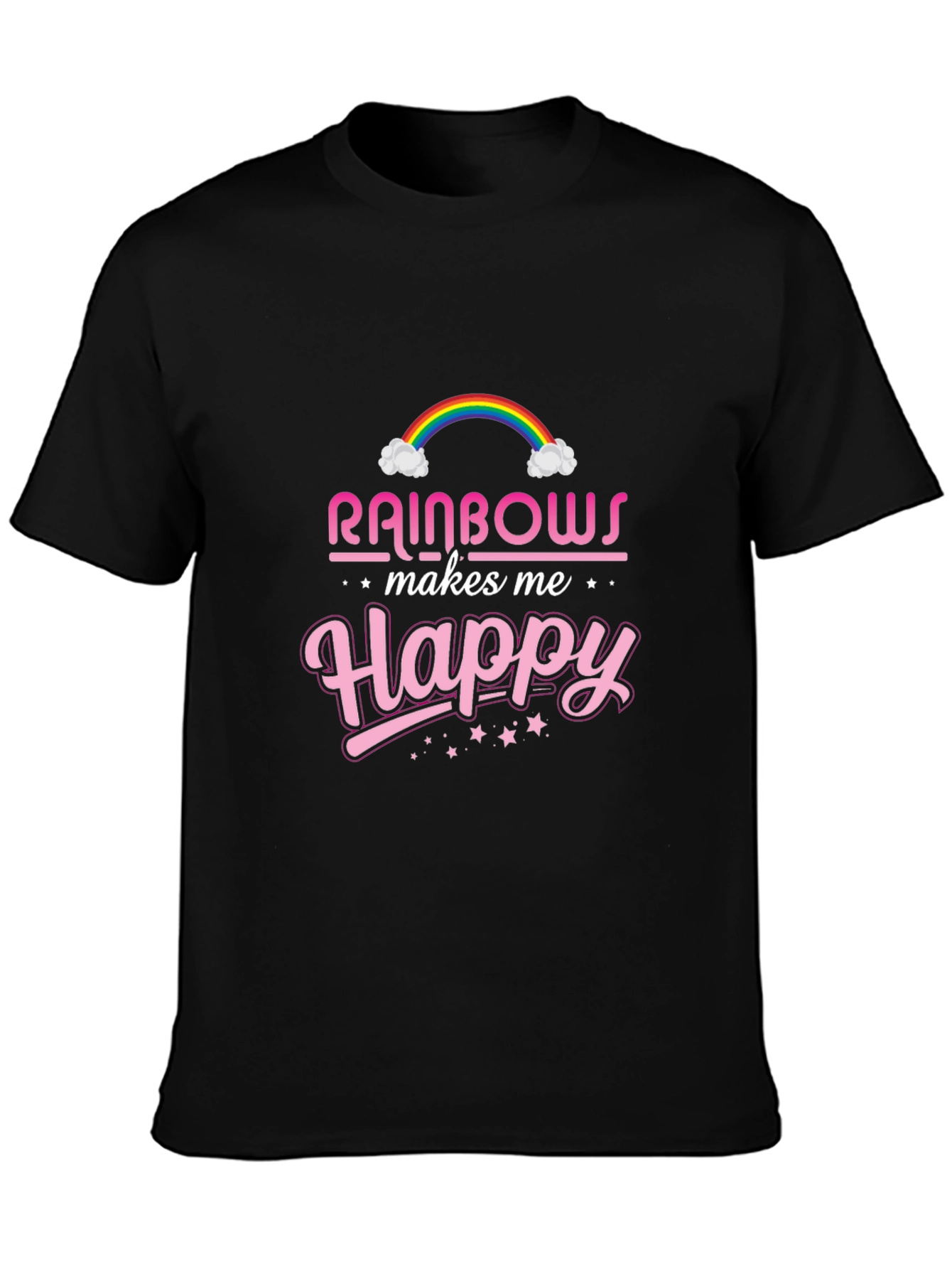Black Rainbows Make Me Happy Graphic Tee view 3