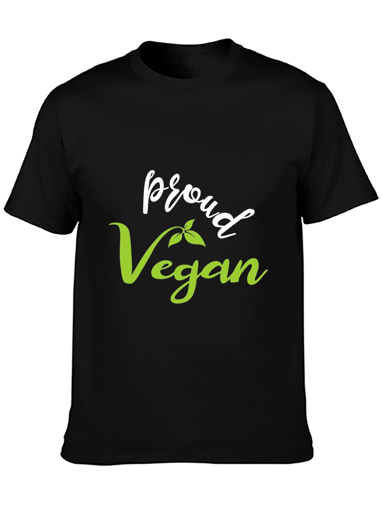 Black Proud Vegan Graphic Tee - Black Unisex T-Shirt view 3