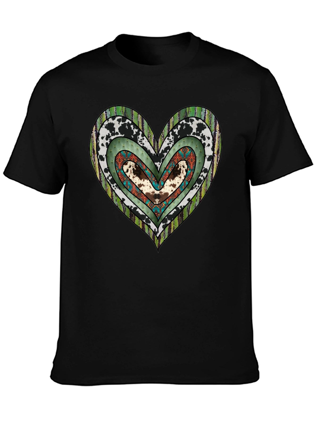 Black Heart Graphic T-Shirt - Casual Black Tee view 3