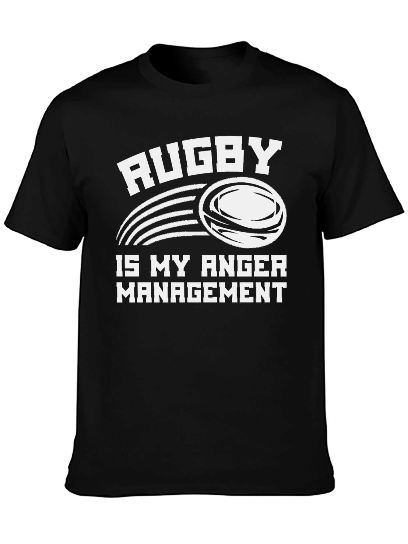 Black Rugby Anger Management Graphic Tee view 3