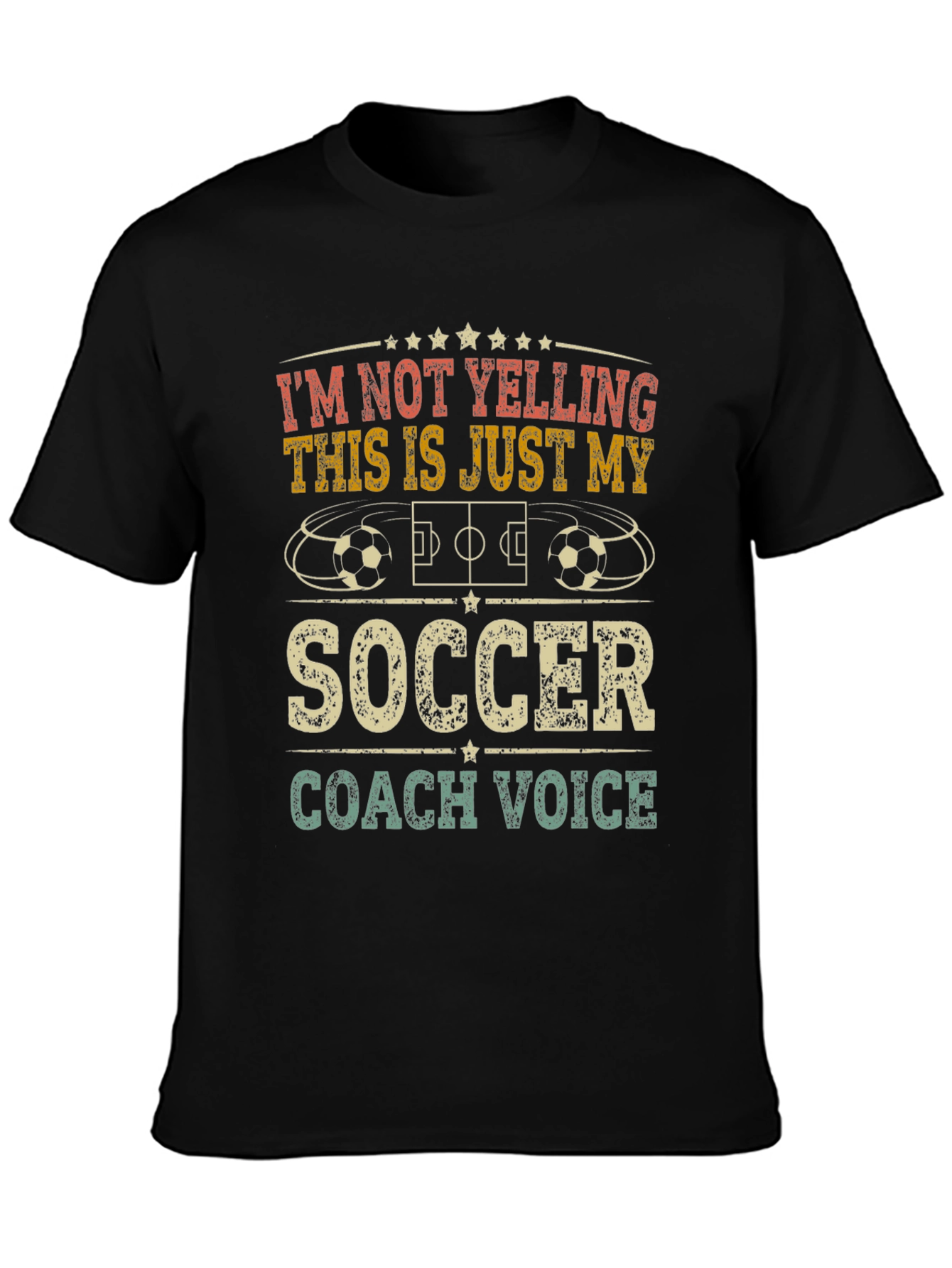 Black Soccer Coach Voice T-Shirt view 3