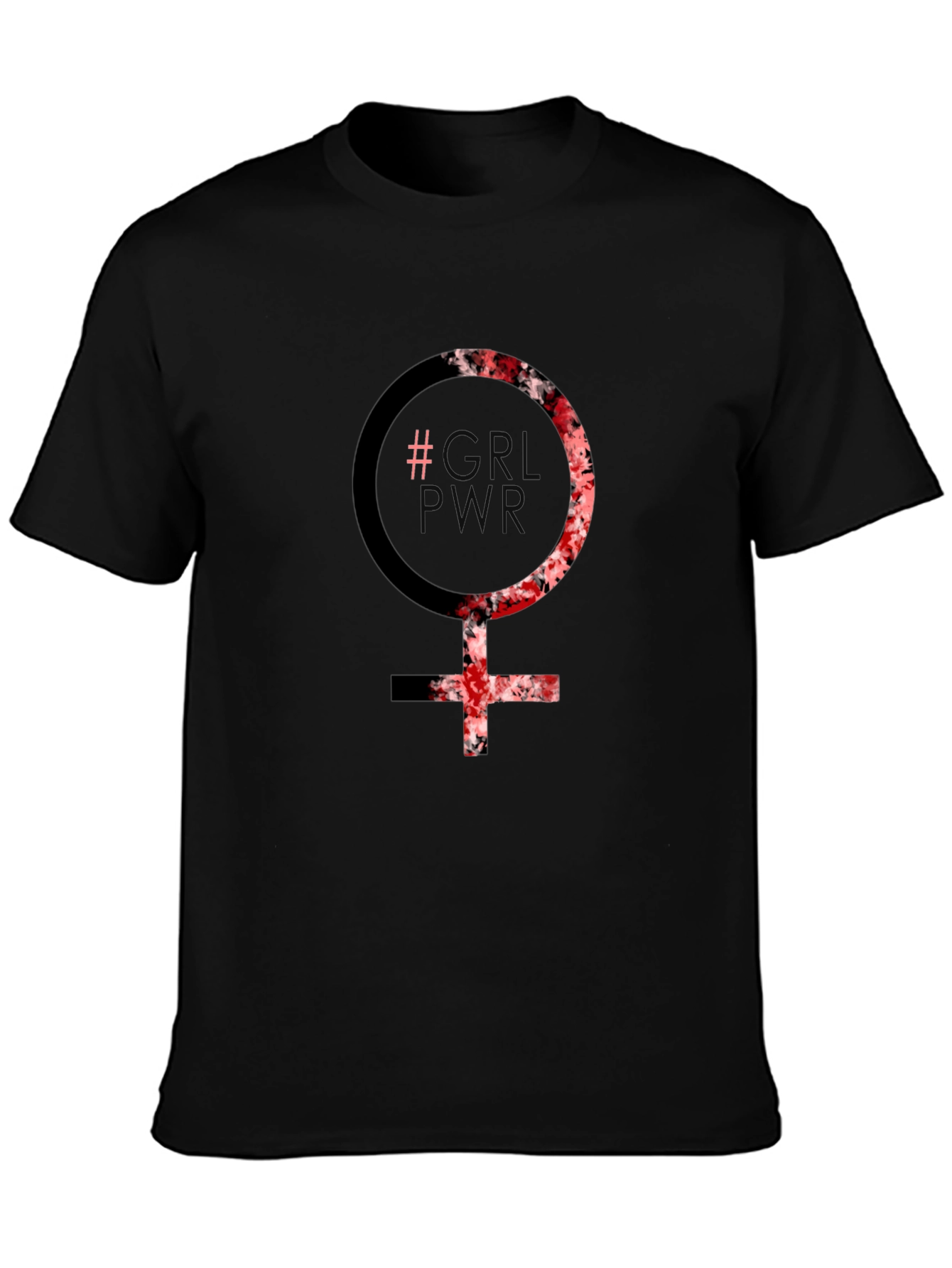 Black GRL PWR Graphic Tee - Black Feminist T-Shirt view 3