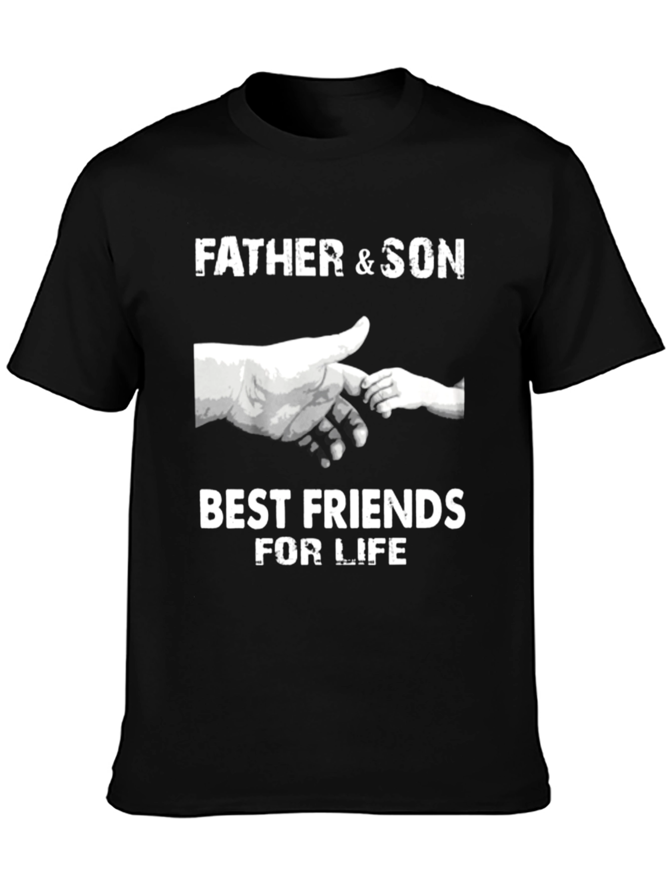 Black Father & Son Best Friends T-Shirt - Black view 3