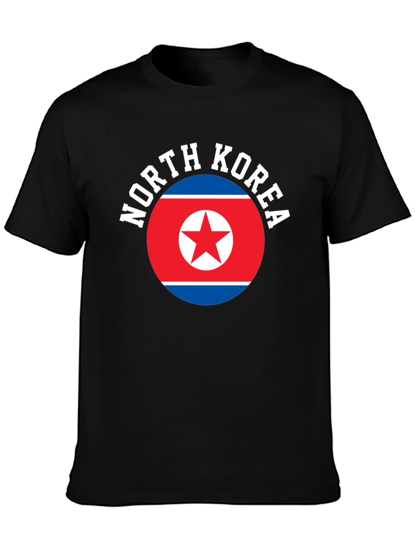 Black North Korea Flag T-Shirt view 3