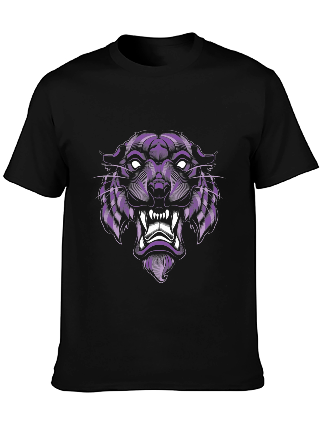 Black Purple Panther Graphic Tee - Cool Animal Design view 3
