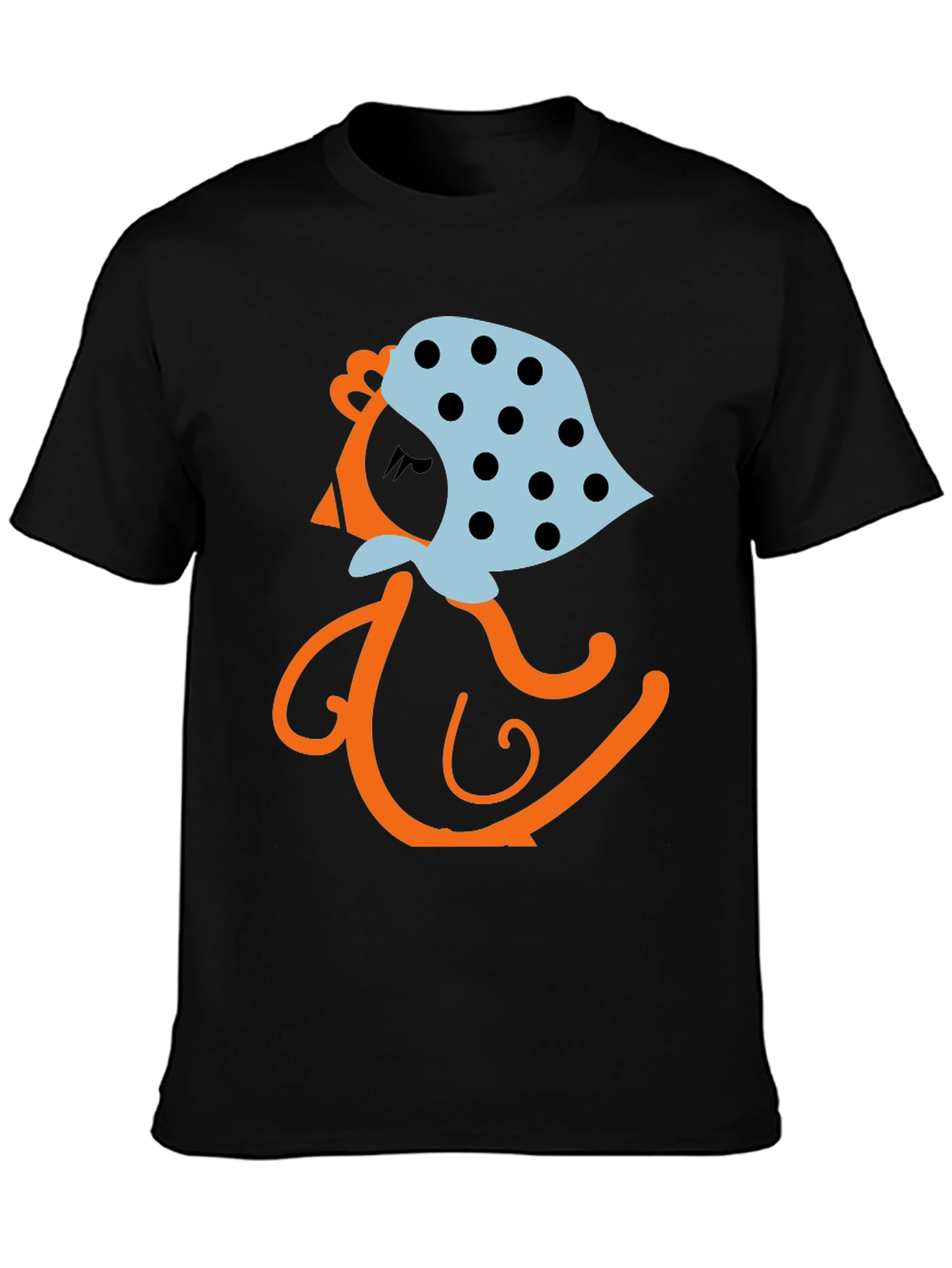 Black Whimsical Cartoon Granny Graphic Tee view 3