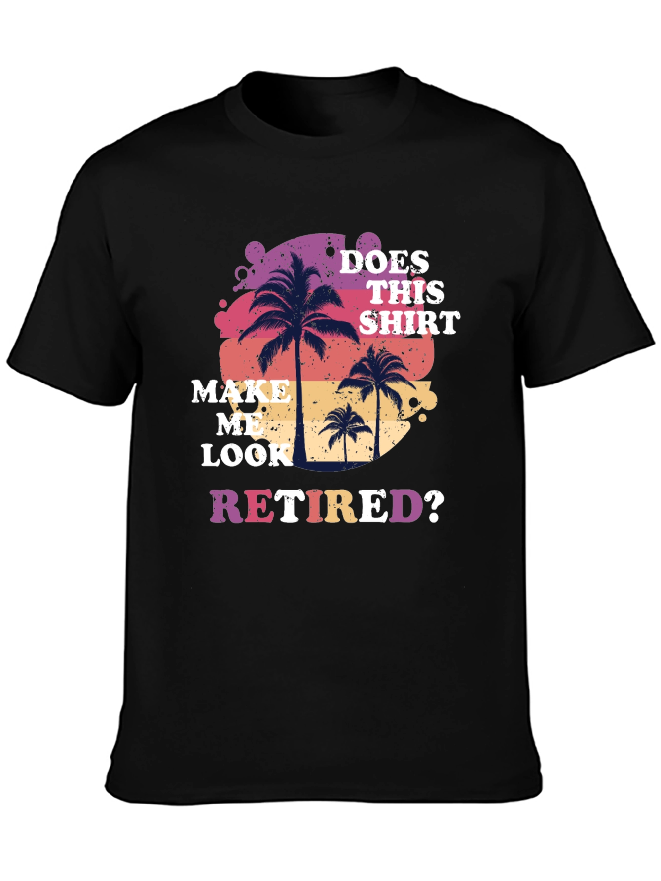 Black Retired Graphic T-Shirt: Palm Tree Design view 3