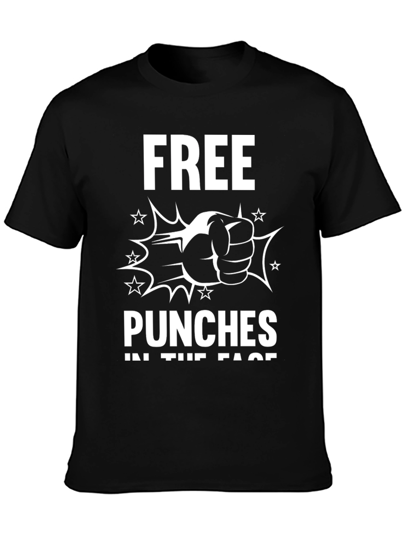 Black Free Punches Graphic Tee - Unisex Black T-Shirt view 3