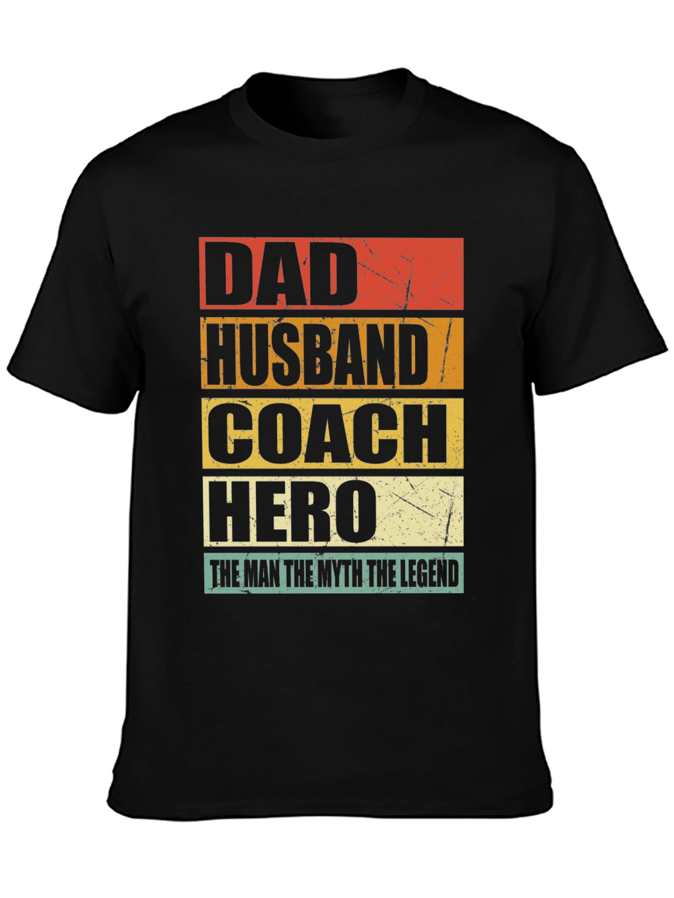 Black Dad Husband Coach Hero T-Shirt view 3