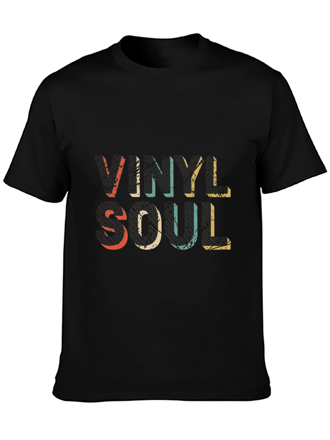 Black Vinyl Soul Graphic Tee - Retro Music Lover T-Shirt view 3