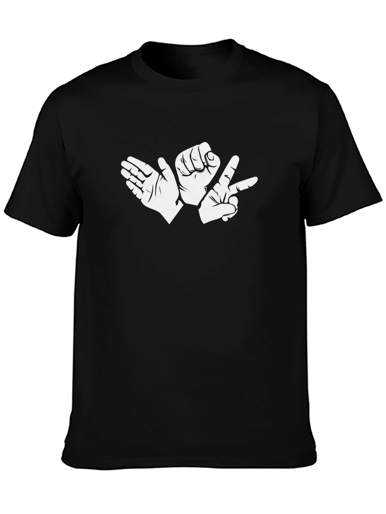 Black Rock Paper Scissors Black T-Shirt view 3