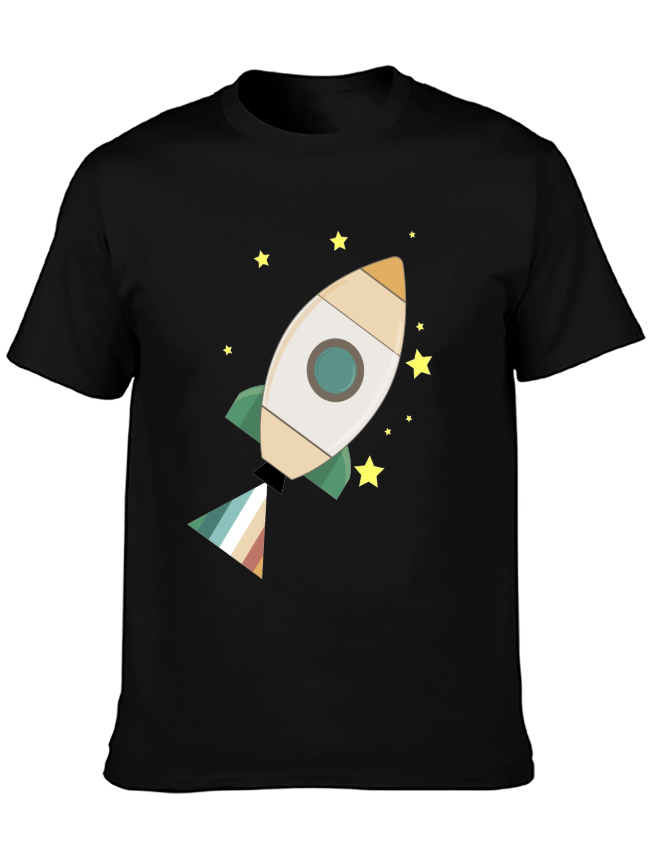 Black Rocket Ship T-Shirt - Blast Off in Style view 3