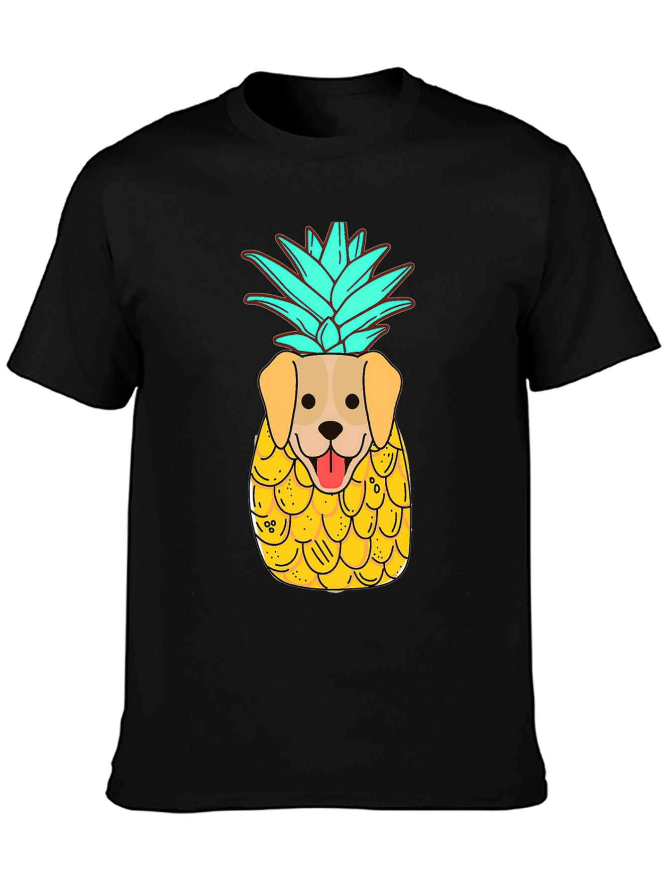 Black Dog-Pineapple Graphic Black T-Shirt view 3