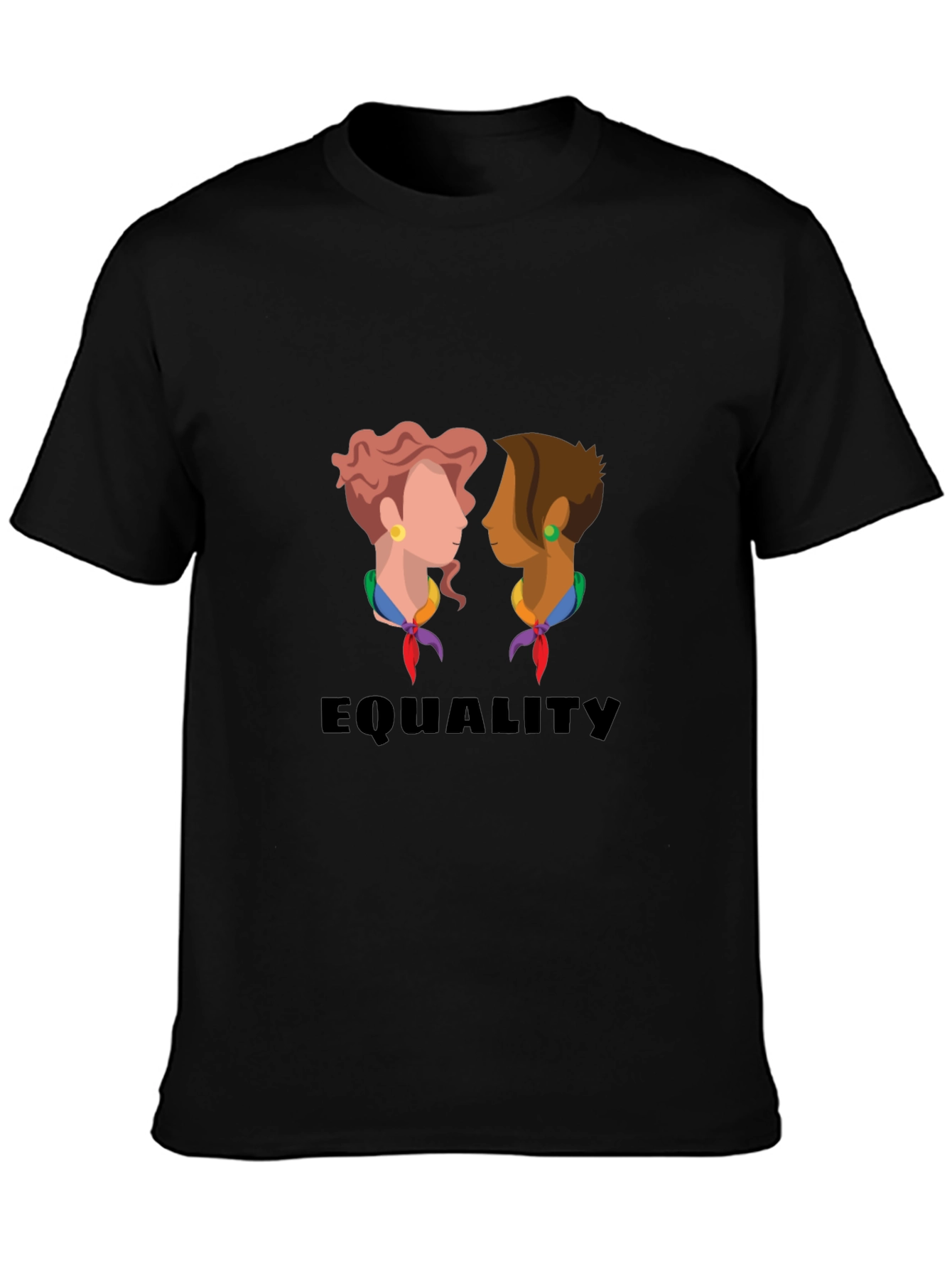 Black Equality Graphic Tee - Black Unisex T-Shirt view 3