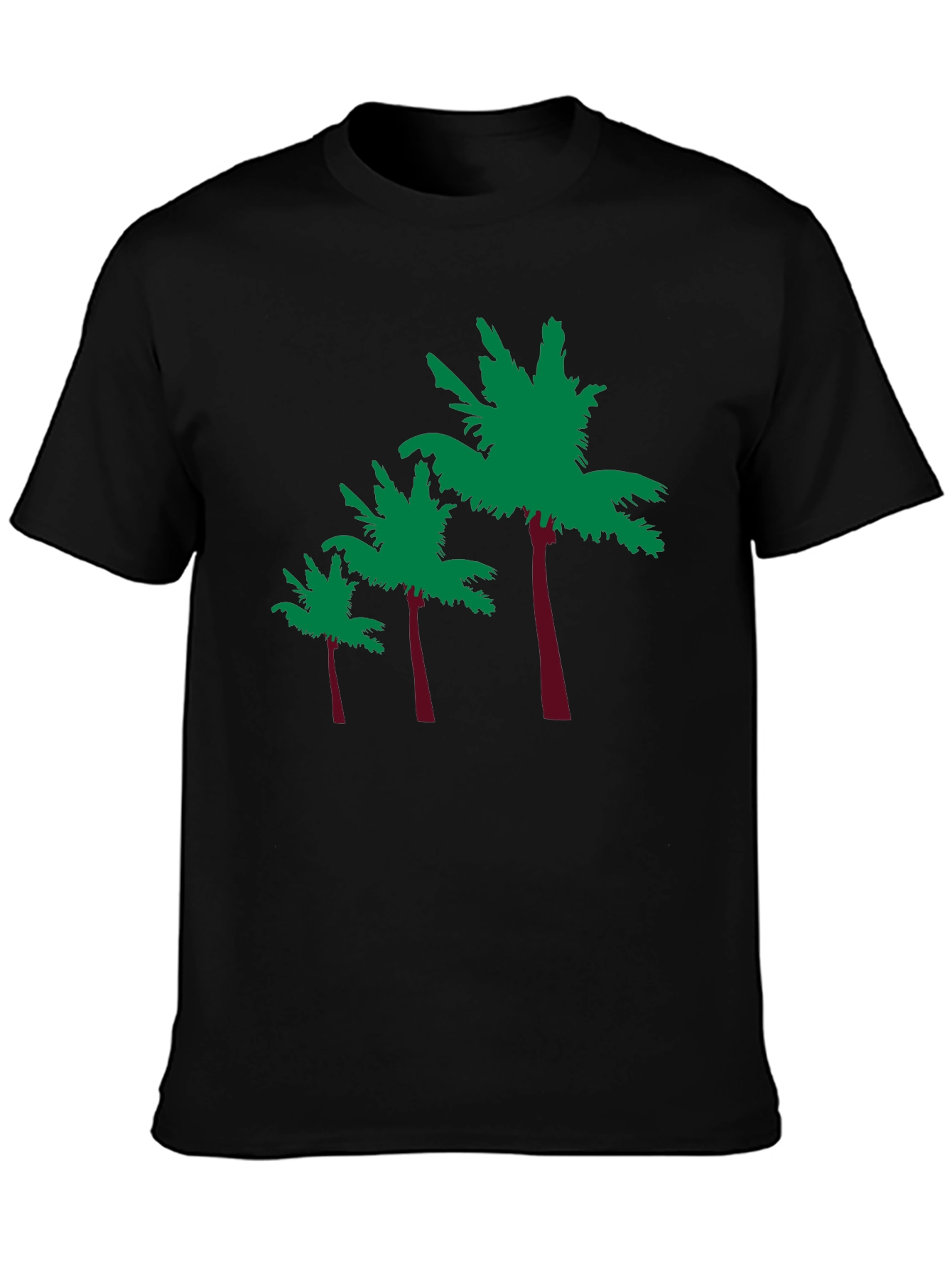 Black Tropical Palm Tree Graphic Tee - Black view 3