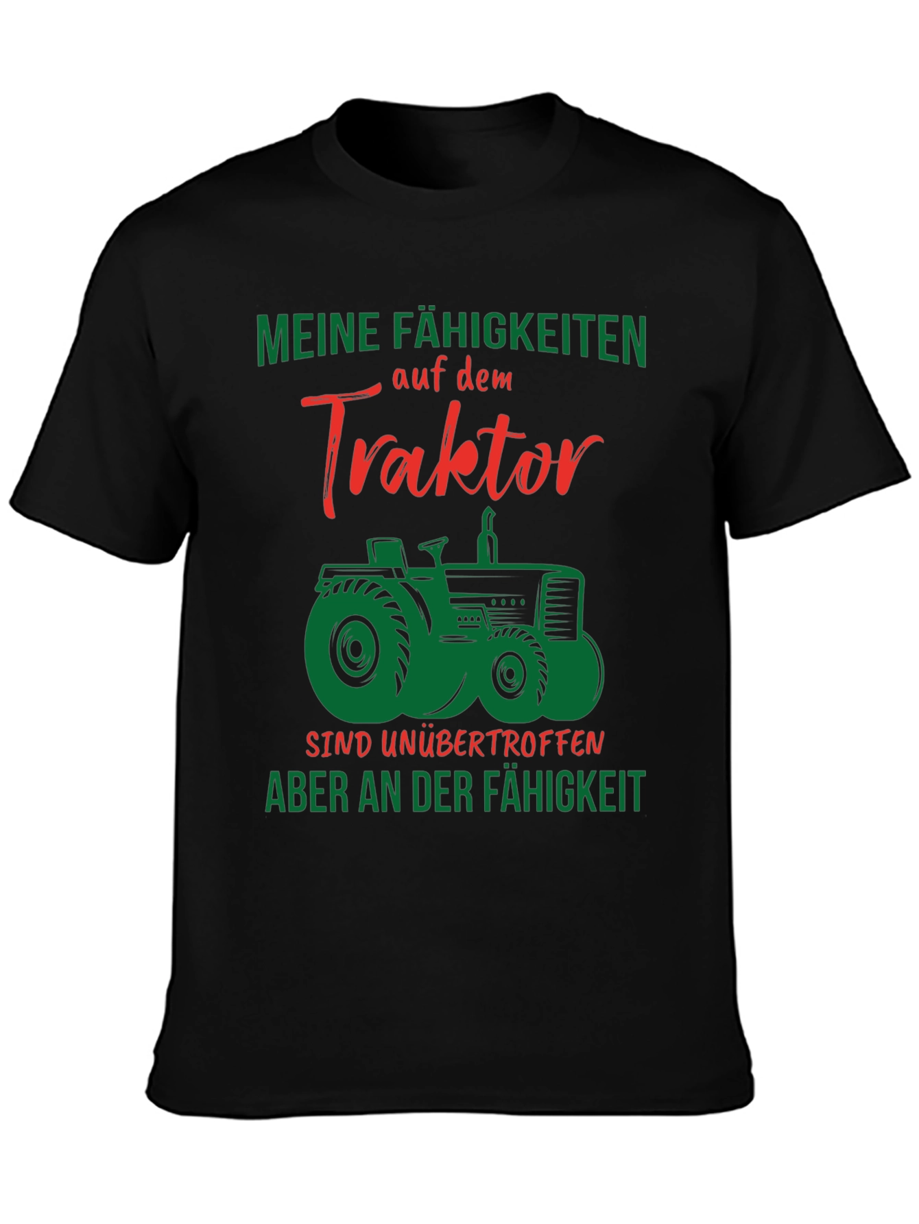 Black Tractor Skills Tee - Funny Farmer Gift view 3