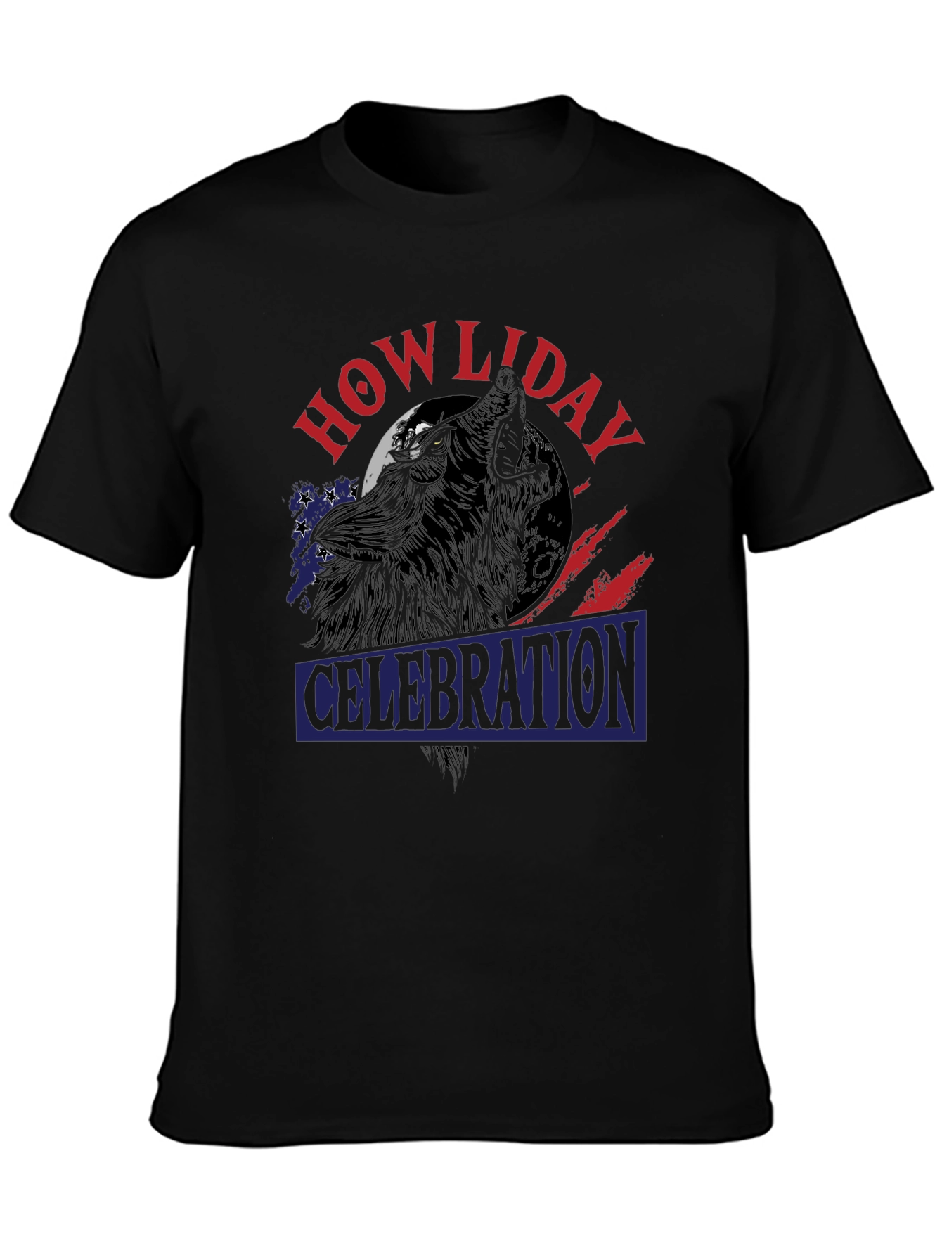 Black Howliday Celebration Black T-Shirt view 3