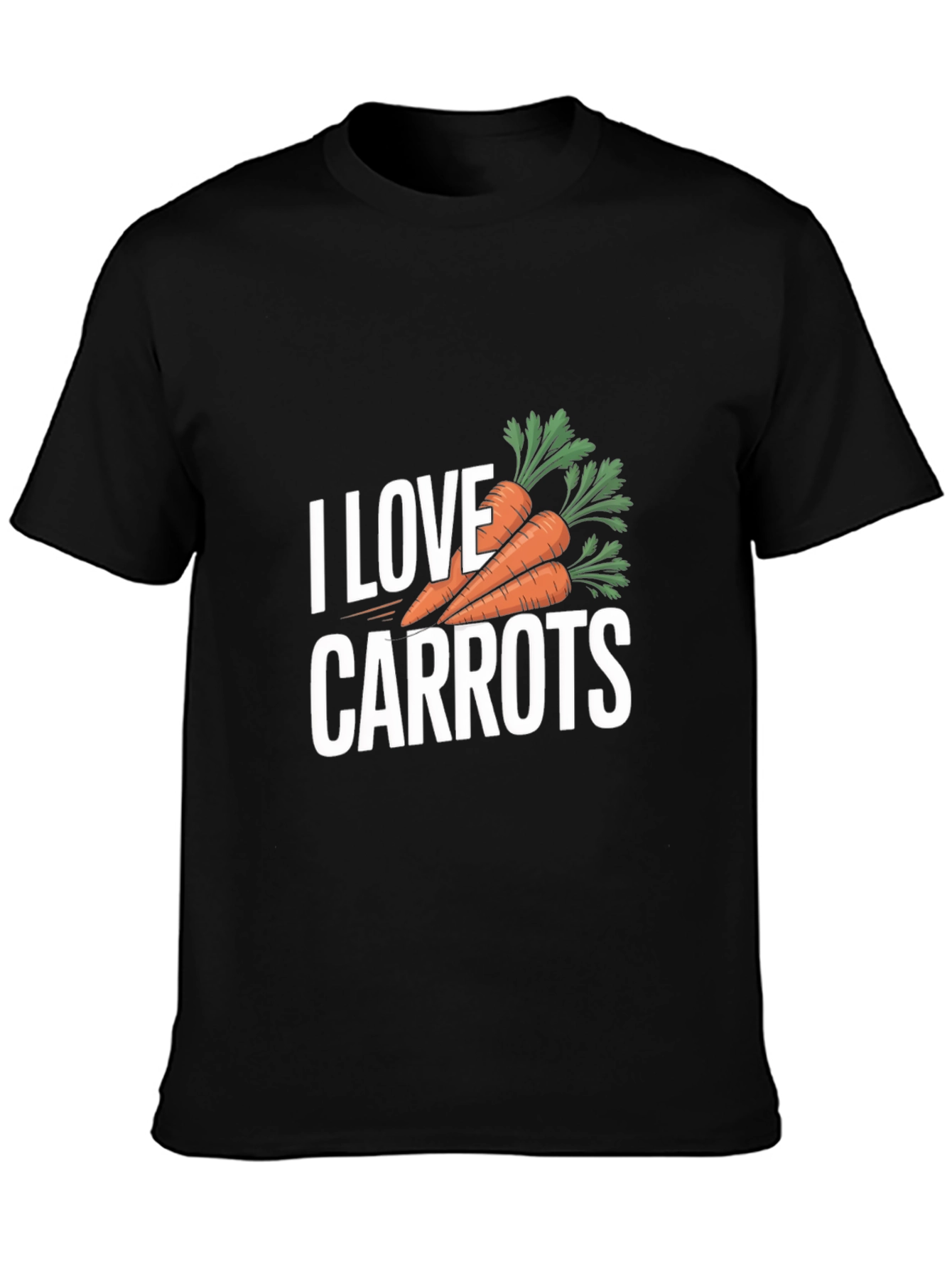 Black I Love Carrots T-Shirt - Black Carrot Lover Tee view 3