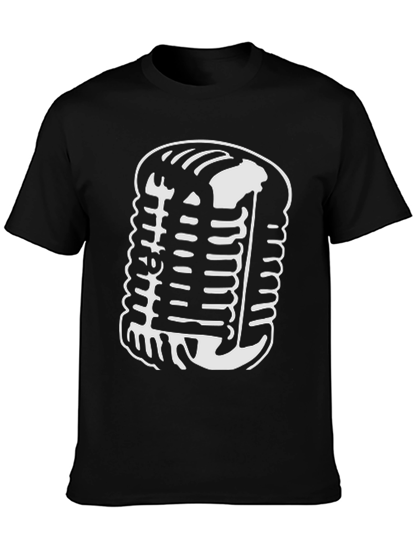 Black Vintage Microphone Graphic Tee - Retro Style view 3
