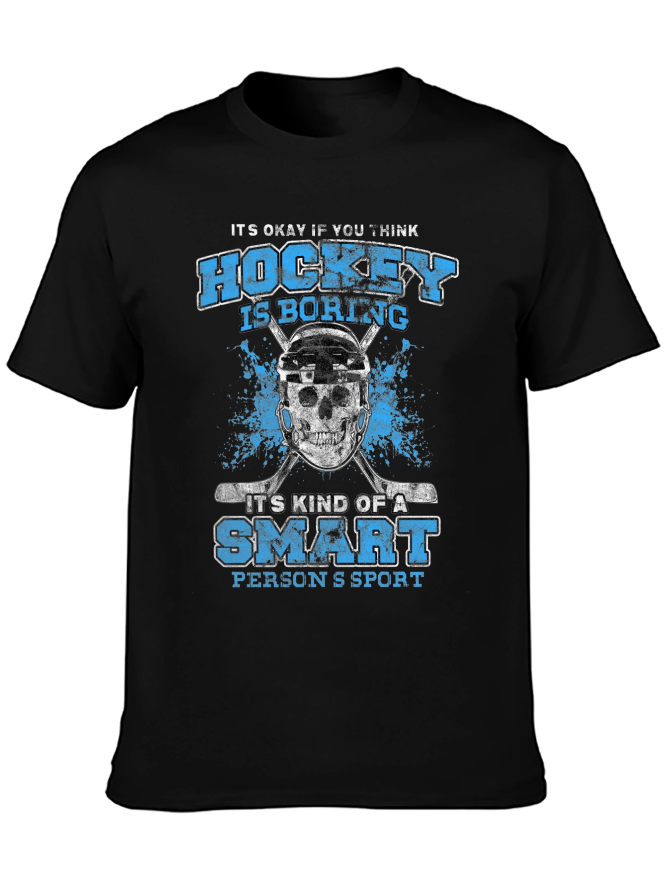 Black Hockey is a Smart Person's Sport T-Shirt view 3