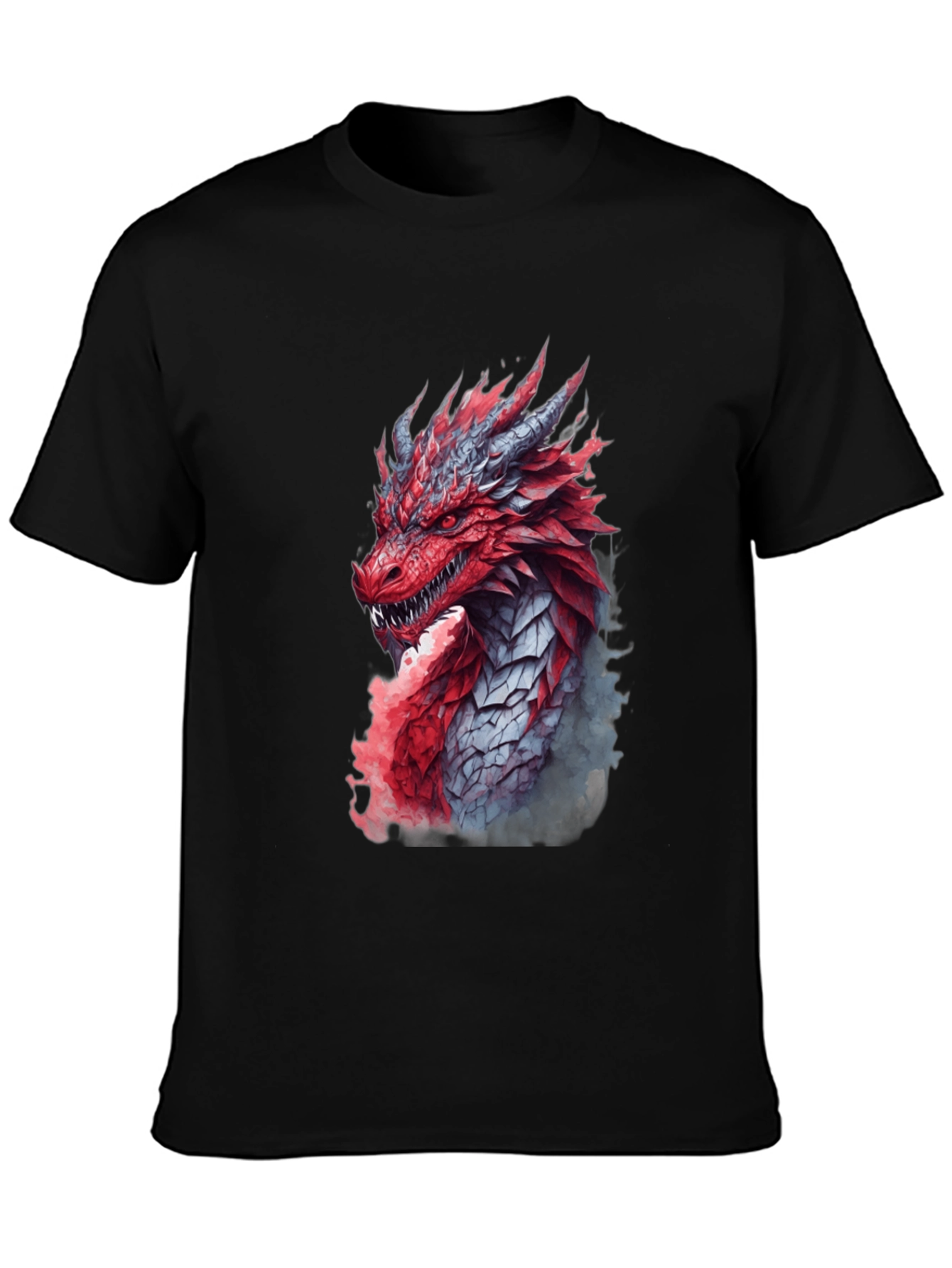 Black Dragon Graphic Print Black T-Shirt view 3