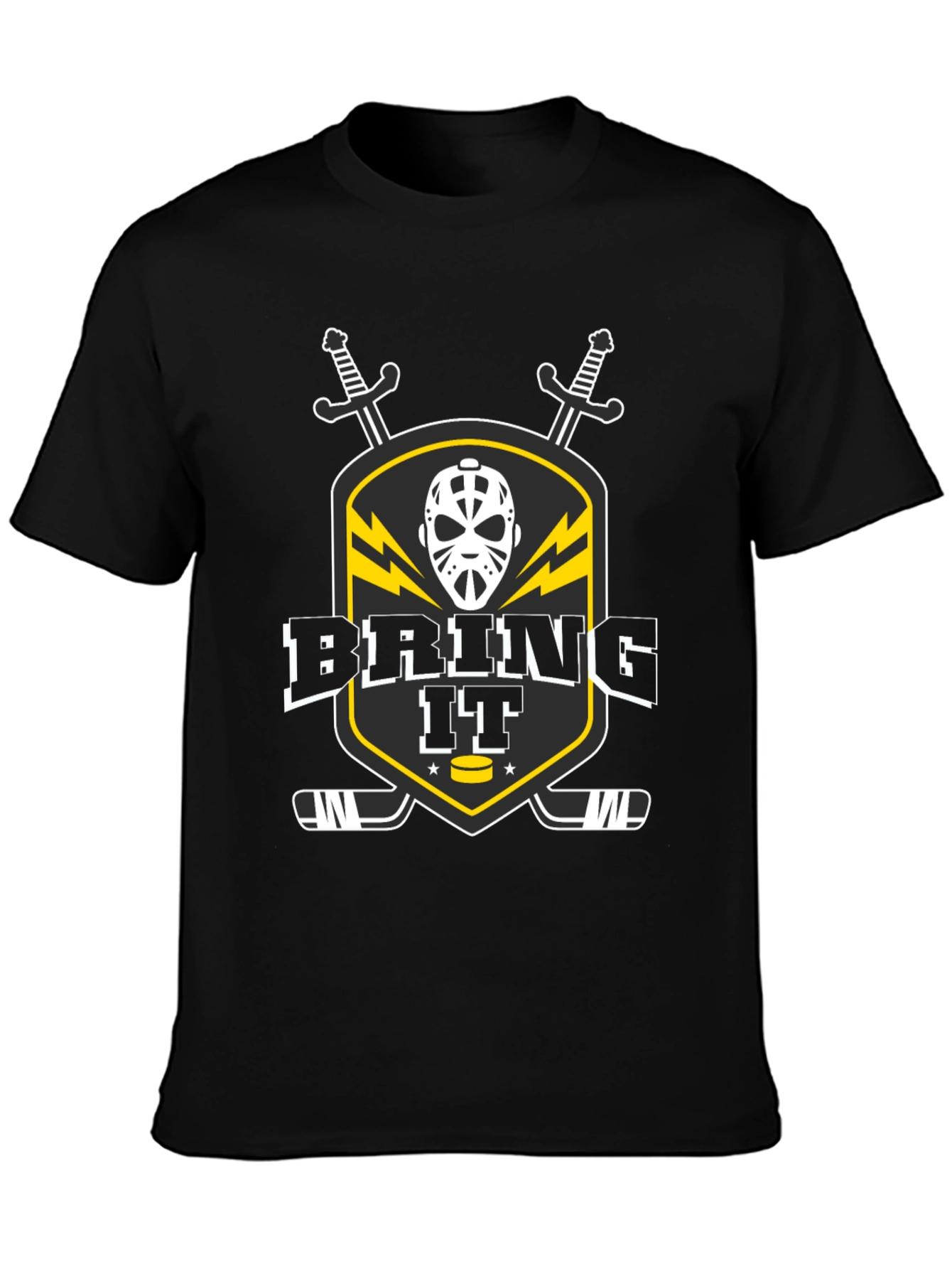 Black Bring It Hockey Graphic T-Shirt view 3