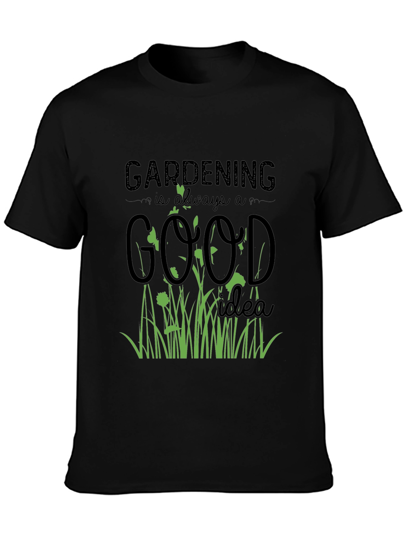 Black Gardening Is Always a Good Idea Graphic Tee view 3