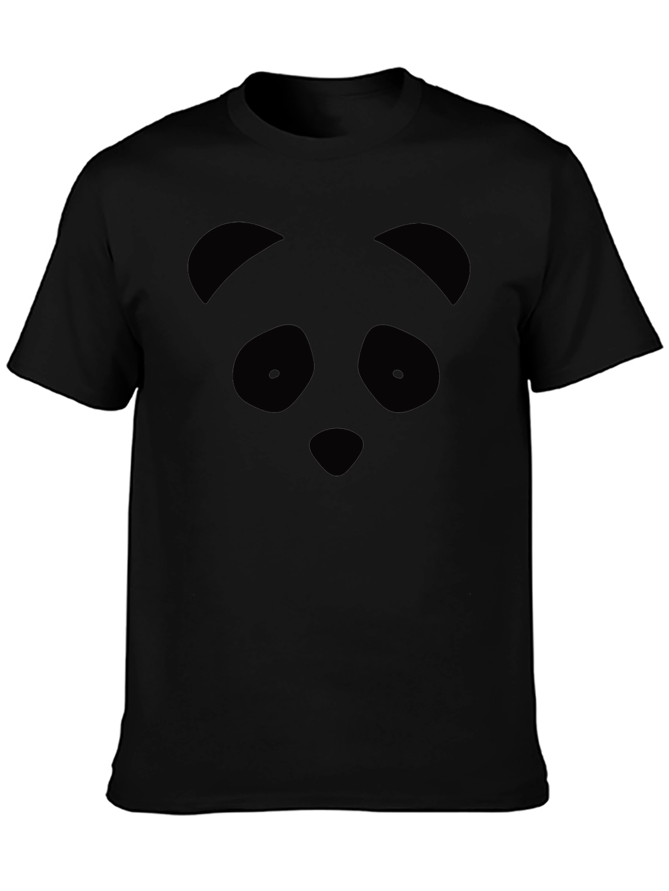 Black Panda Face Graphic Tee - Black Unisex T-Shirt view 3