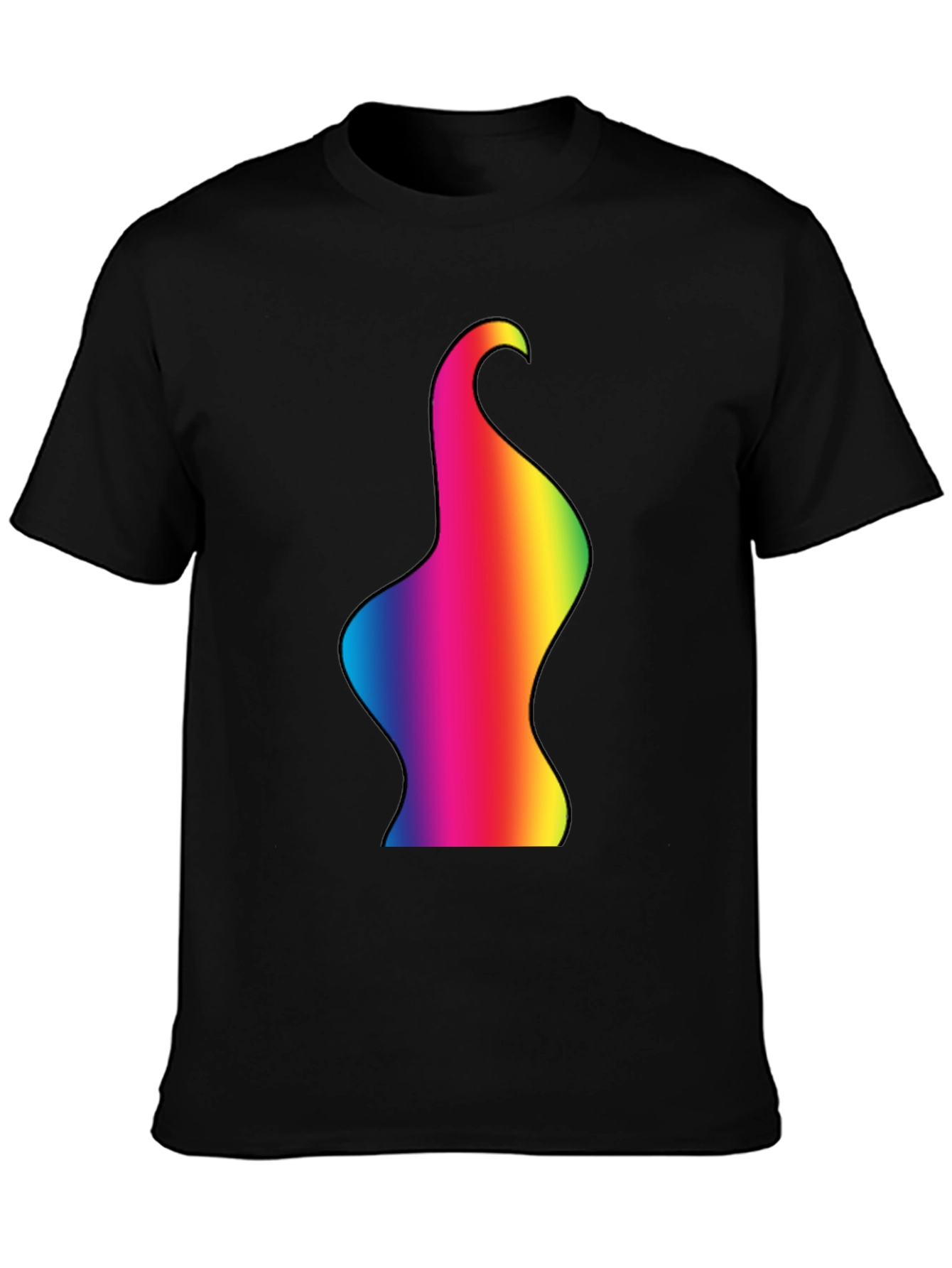 Black Rainbow Body Art Tee - Black Cotton Blend view 3