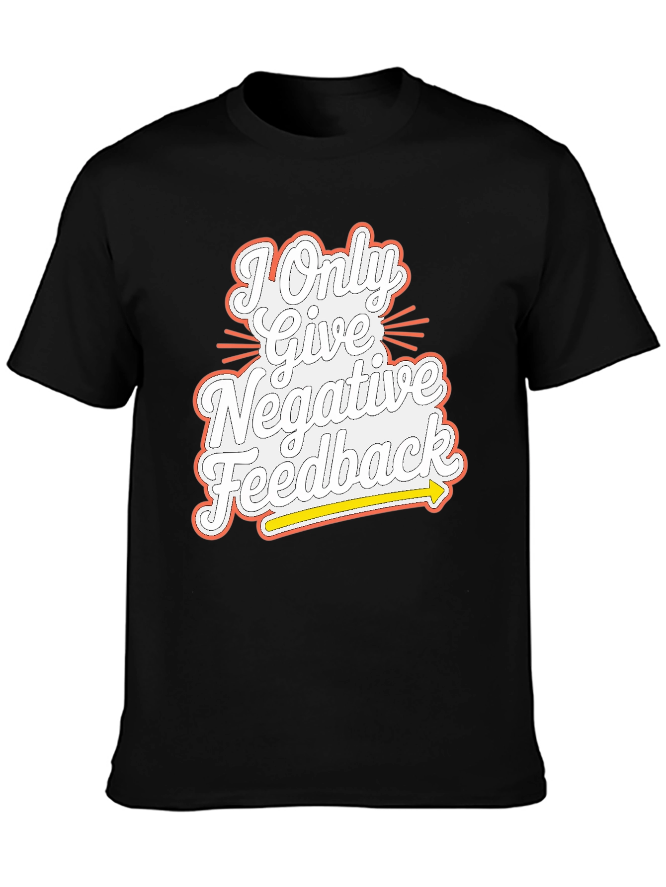 Black Negative Feedback Graphic Tee - Mens Funny T-Shirt view 3