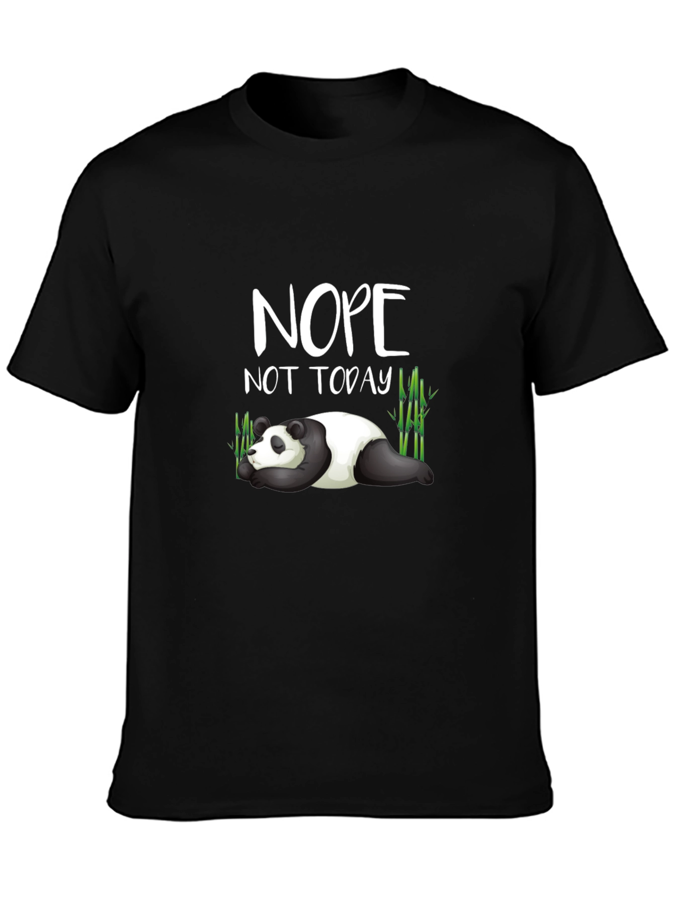 Black Nope Not Today Panda Graphic Tee view 3