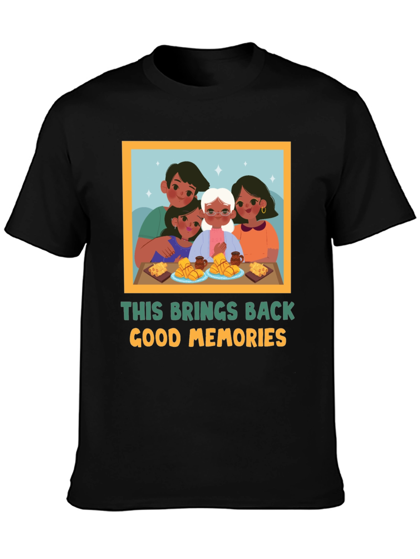 Black Nostalgic Family Memory T-Shirt view 3