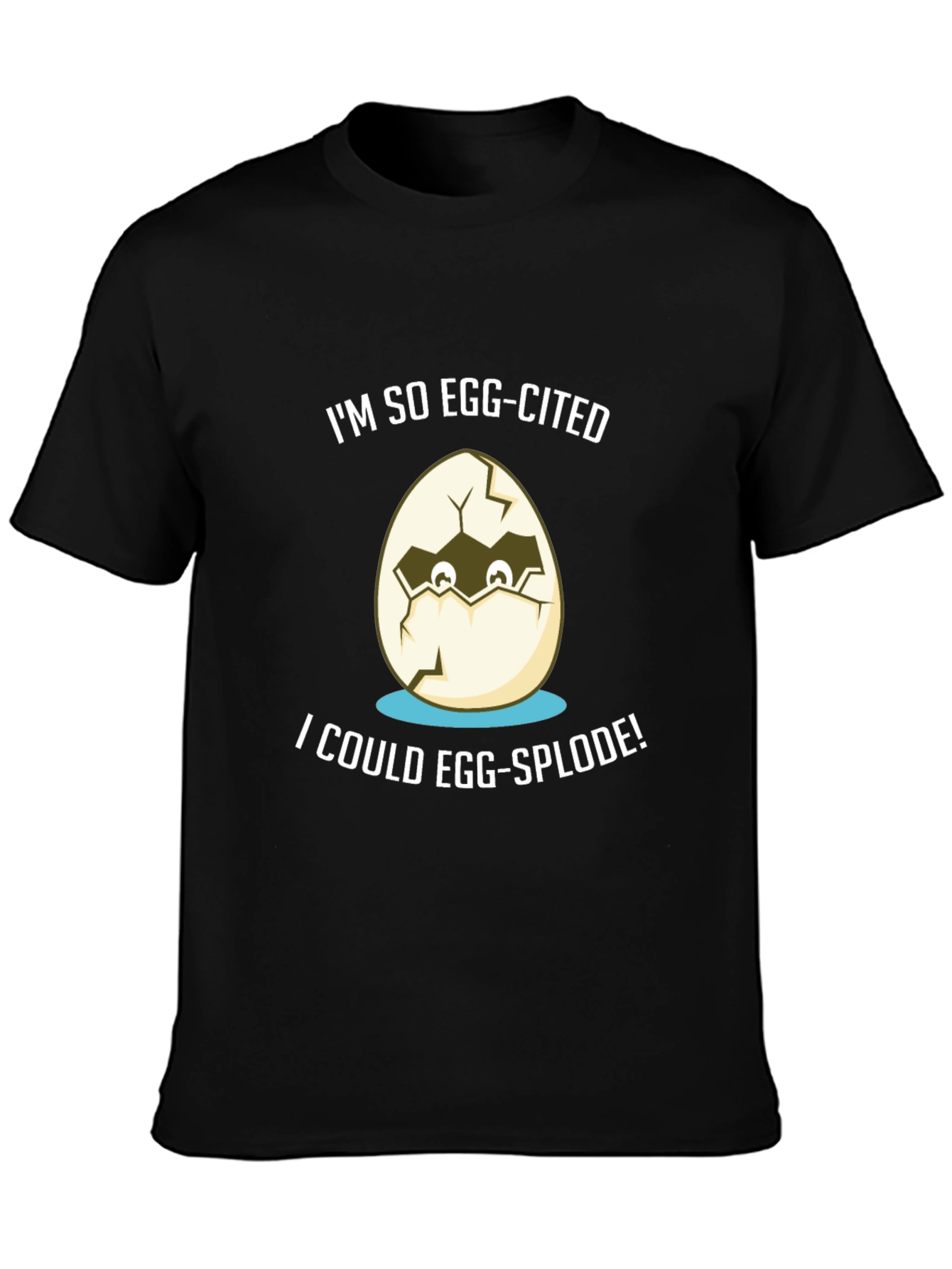 Black Egg-cited T-Shirt: Funny Graphic Tee view 3