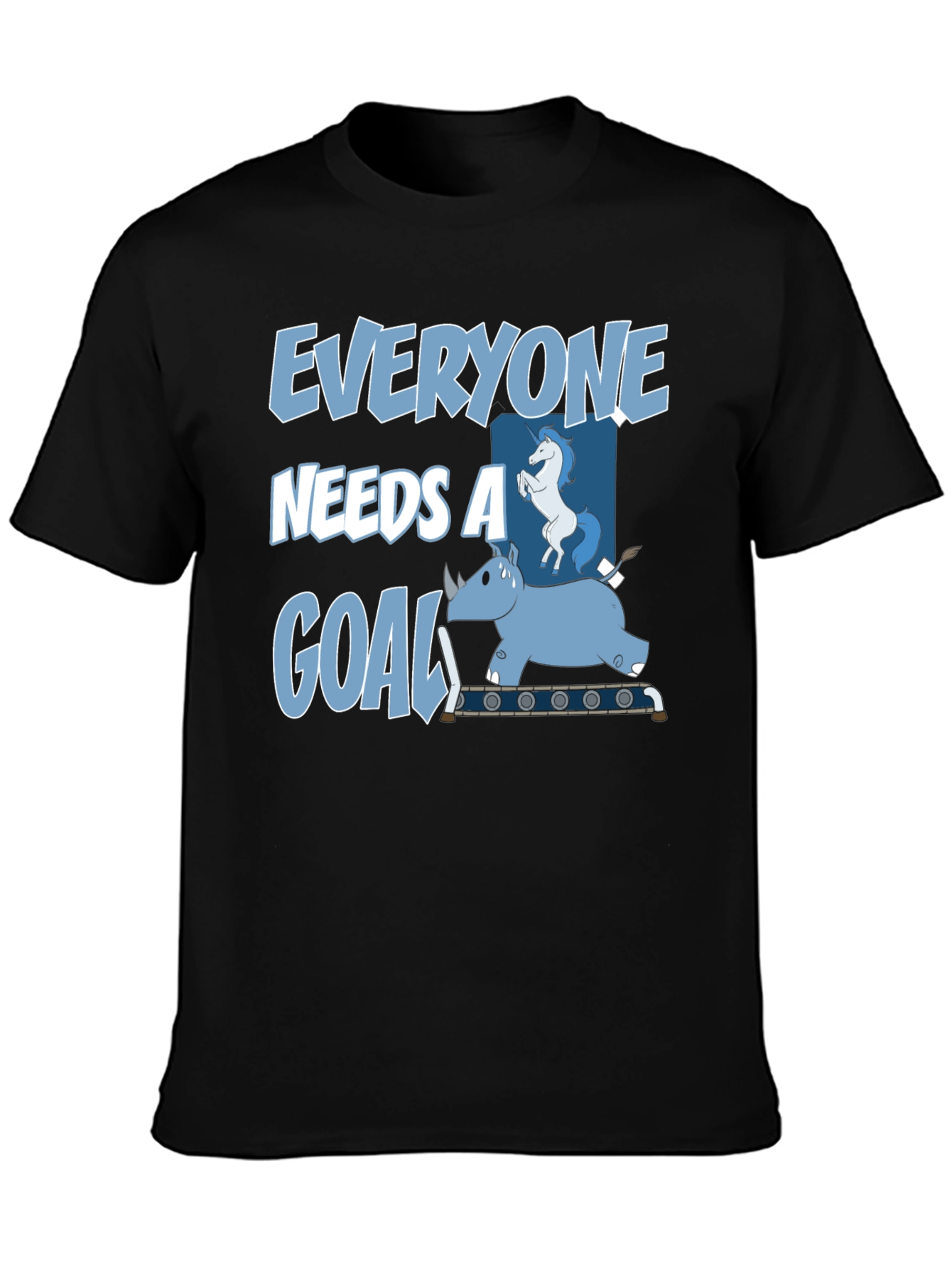 Black Everyone Needs a Goal T-Shirt Funny Graphic Tee view 3