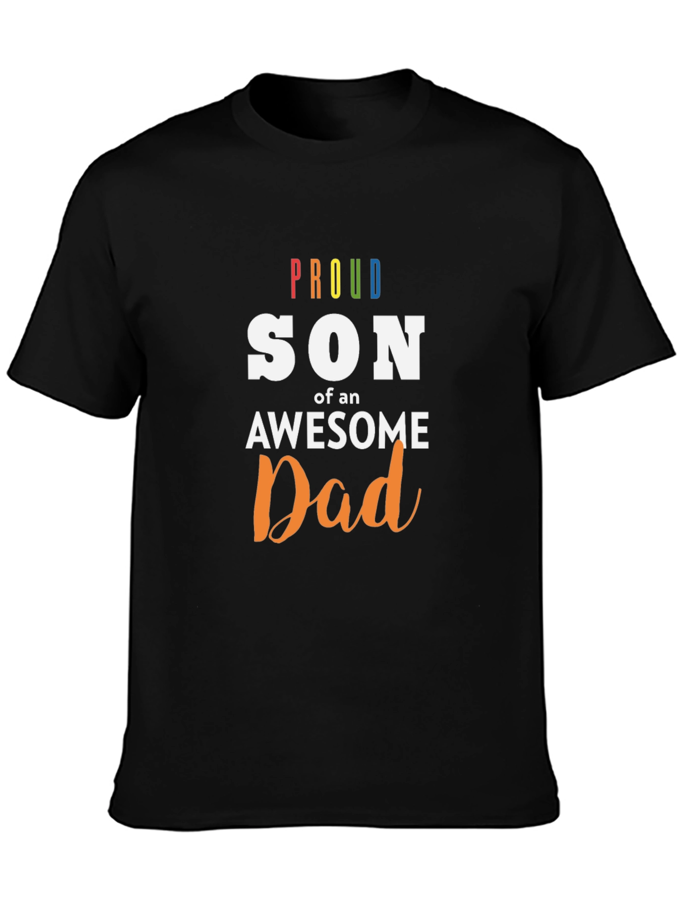 Black Proud Son of an Awesome Dad T-Shirt view 3