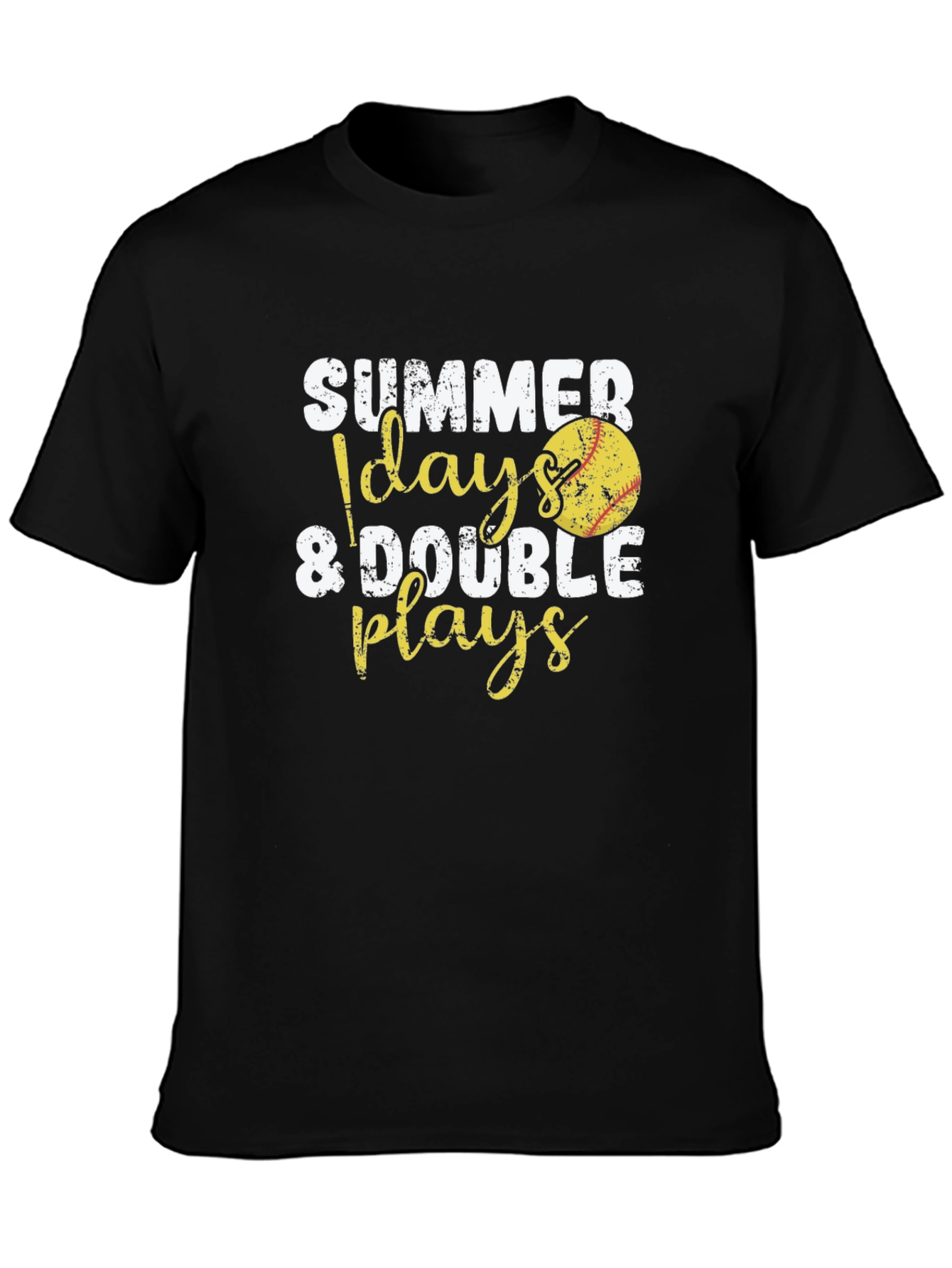 Black Summer Days & Double Plays T-Shirt view 3