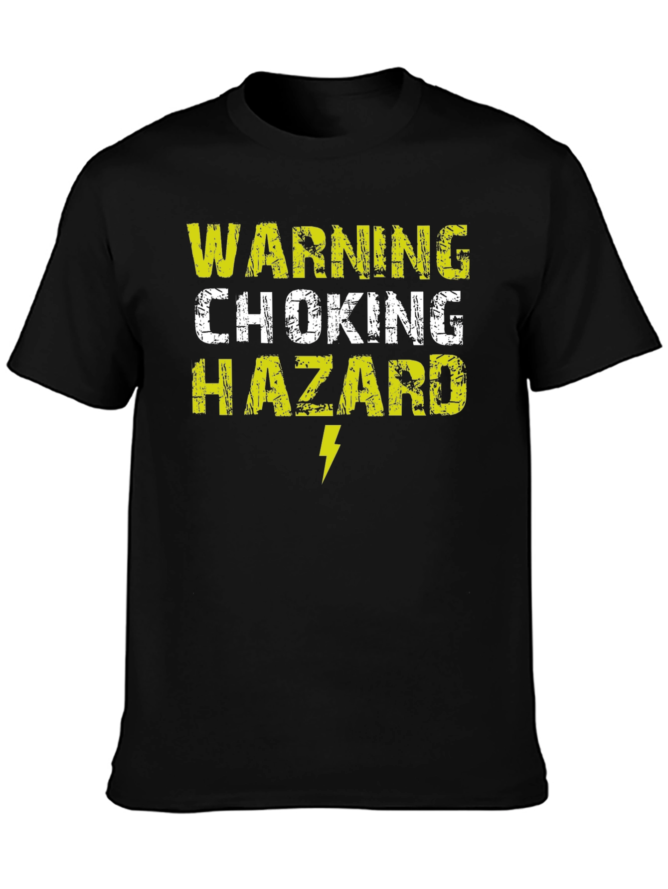 Black Warning Choking Hazard T-Shirt Funny Graphic Tee view 3