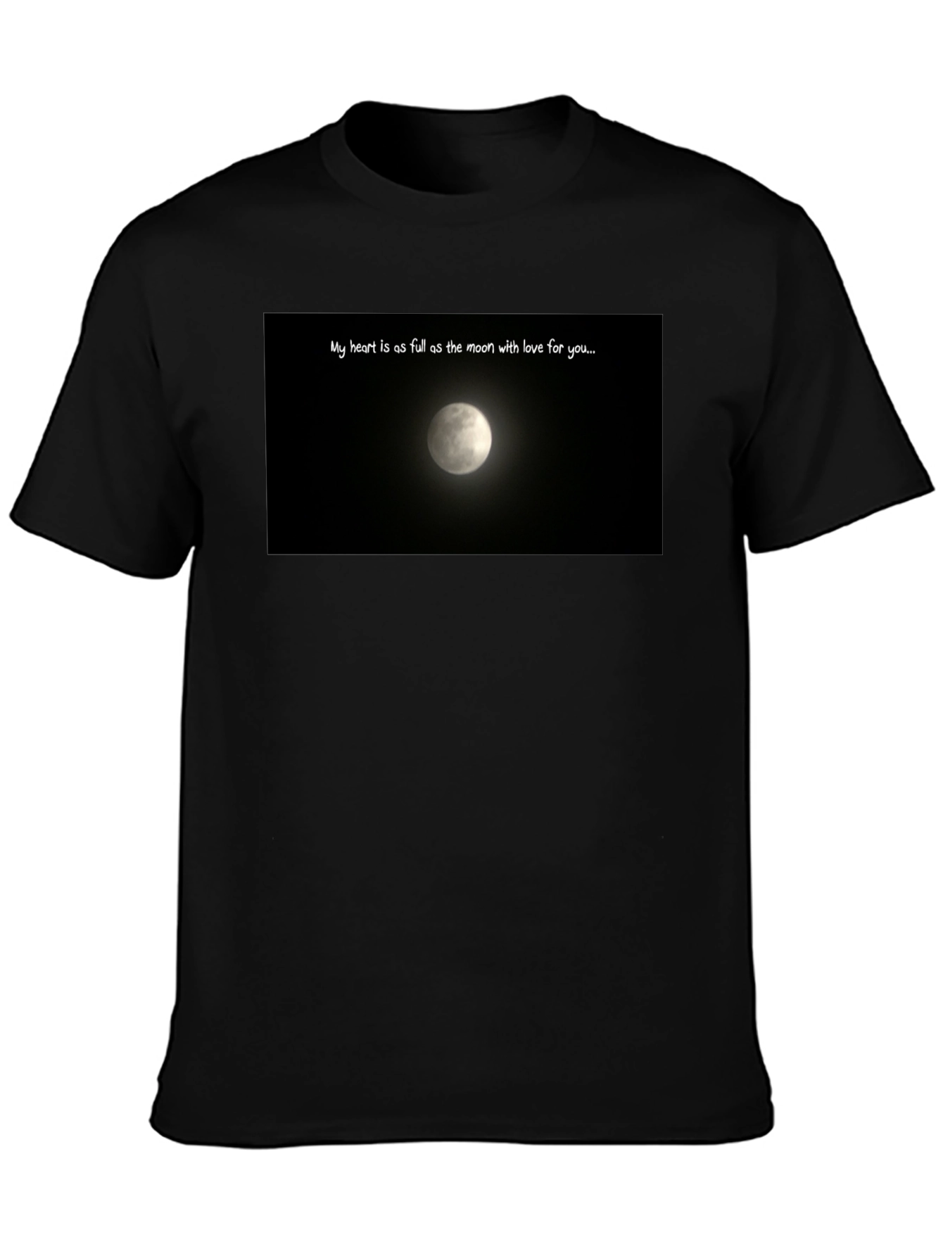 Black Moonlight Love Tee - Heart Full of Moon view 3