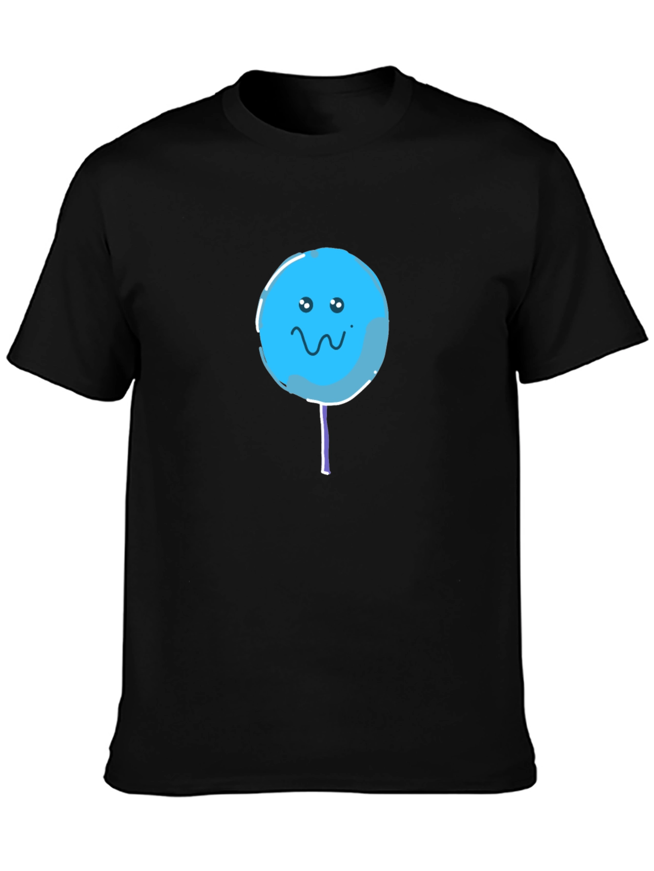 Black Sad Lollipop Graphic Black T-Shirt view 3